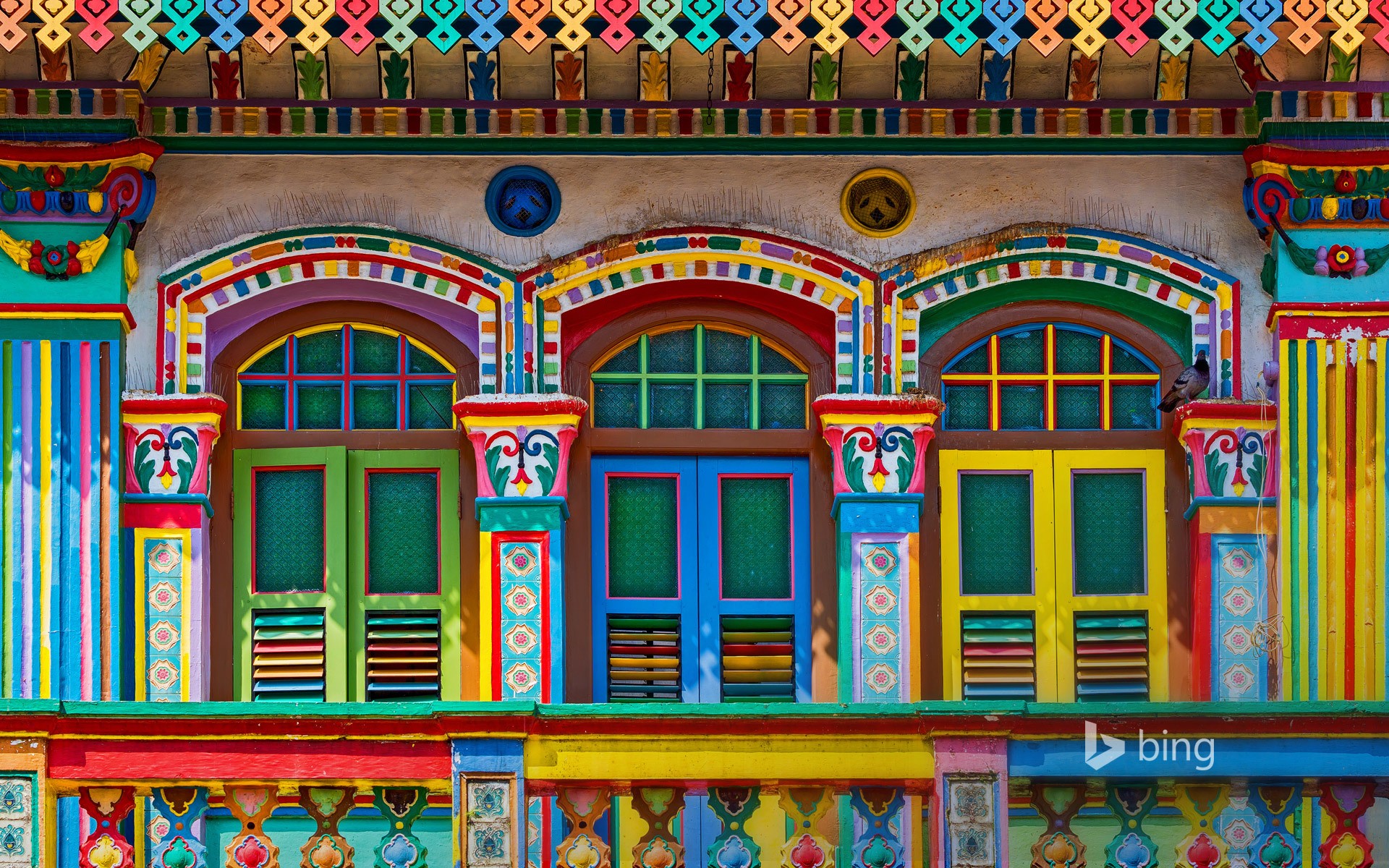 General 1920x1200 colorful building Singapore window architecture Bing door Asia