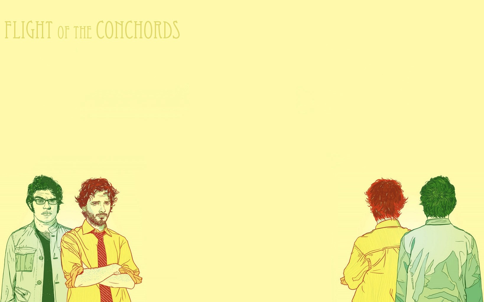 General 1638x1024 music Flight of the Conchords simple background men tie yellow background