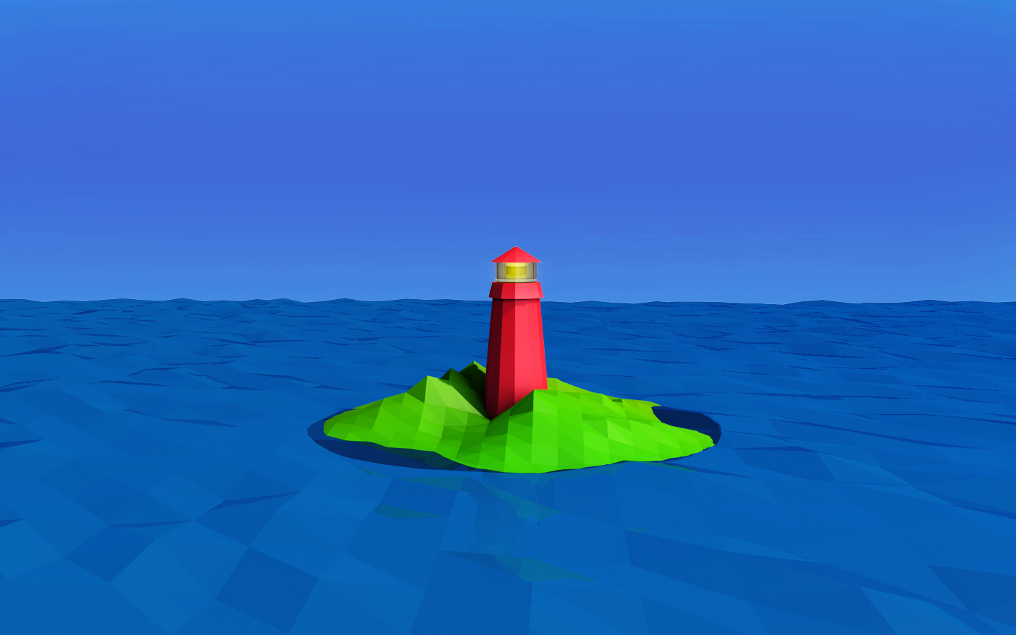 General 1440x900 low poly lighthouse CGI minimalism