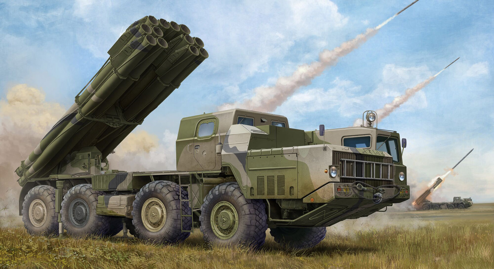 General 1680x916 army military rocket military vehicle sky clouds missiles side view artwork 9K515 Tornado-S