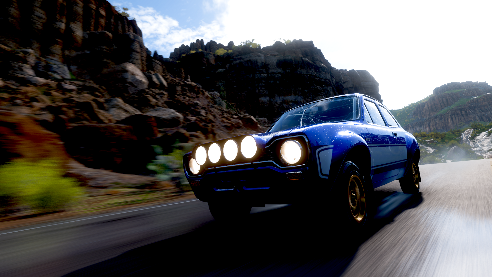 General 1920x1080 Forza Horizon 5 video games Ford Rally car headlights road clouds blue cars vehicle racing