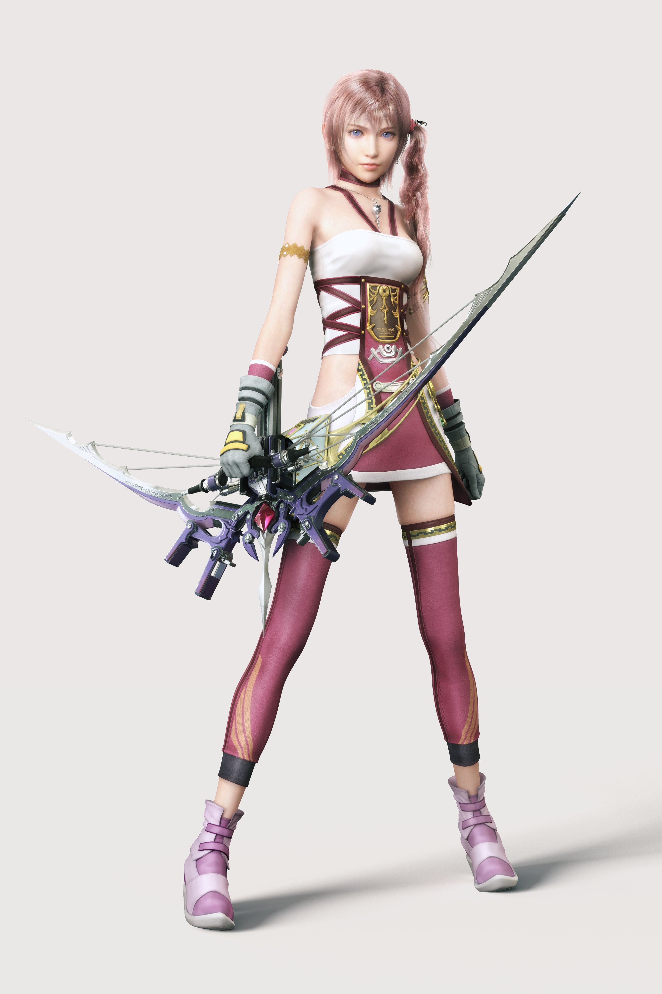 General 2730x4095 Final Fantasy XIII Serah Farron portrait display video games sword video game girls weapon video game characters simple background minimalism white background Square Enix