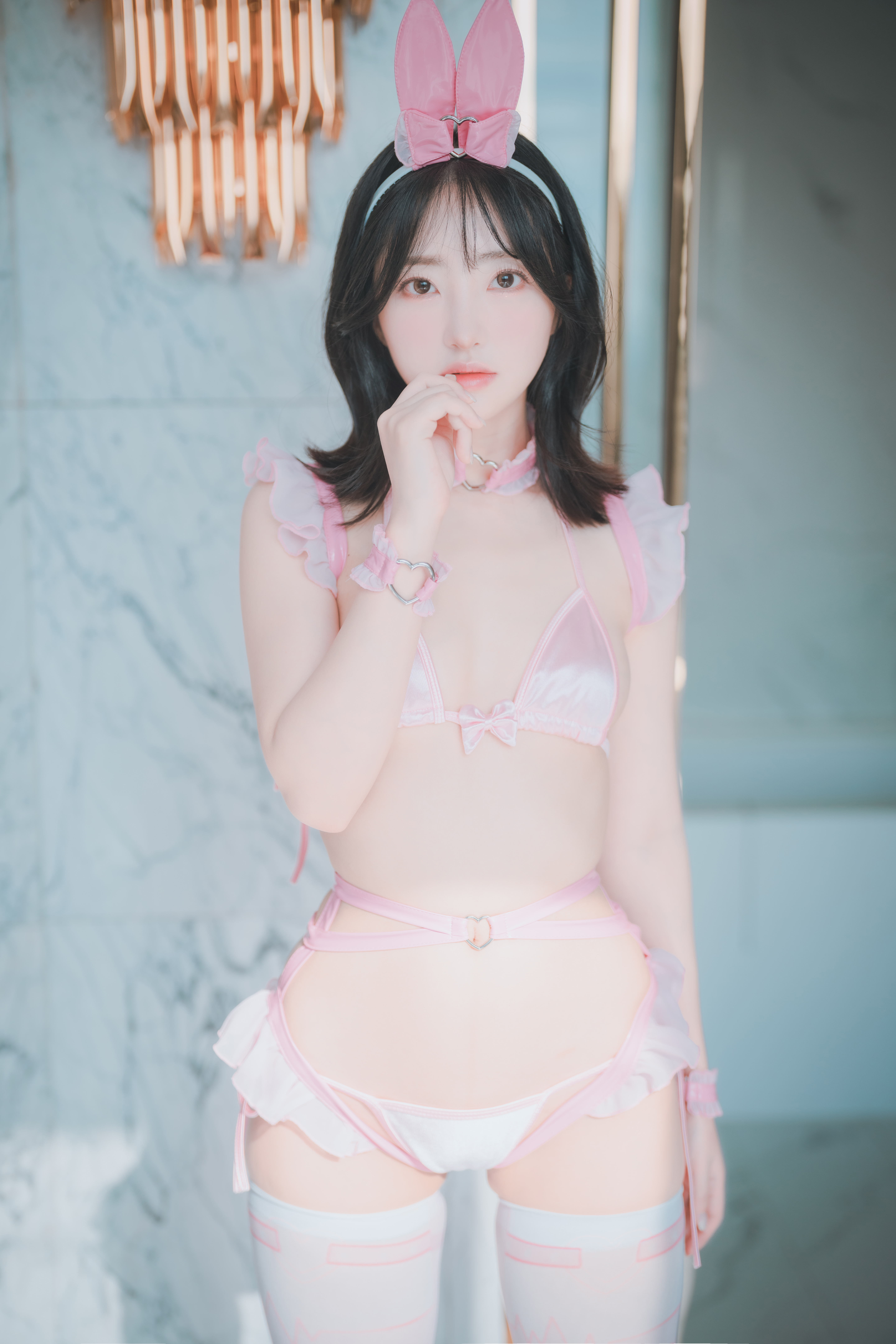 People 5760x8640 Ha Nari DJAWA women model Asian cosplay bunny ears lingerie stockings underwear