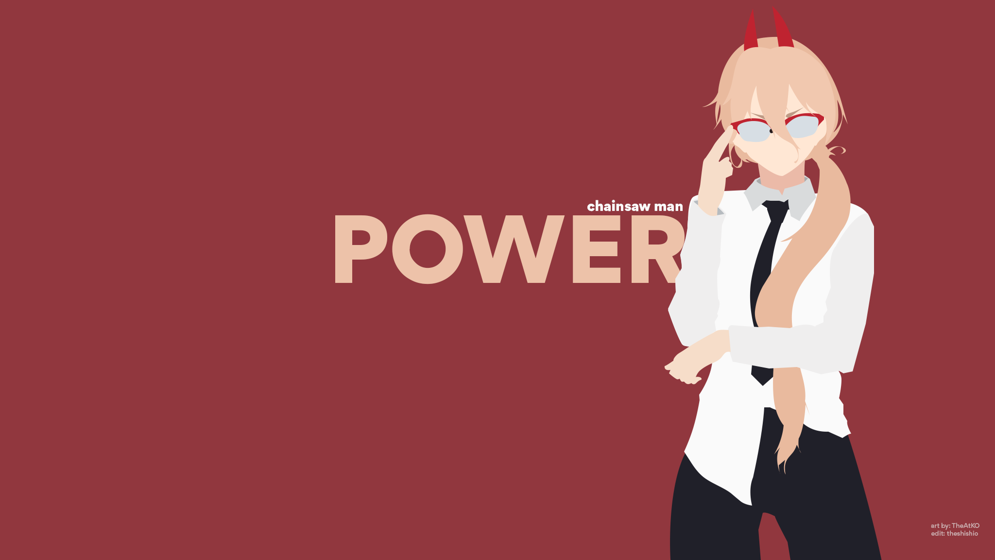 Anime 2048x1152 anime Chainsaw Man Power (Chainsaw Man) anime girls minimalism simple background
