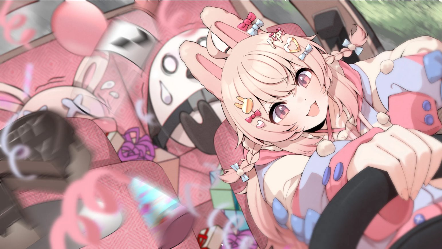Anime 1543x872 Phase Connect pipkin pippa bunny ears pink hair anime girls