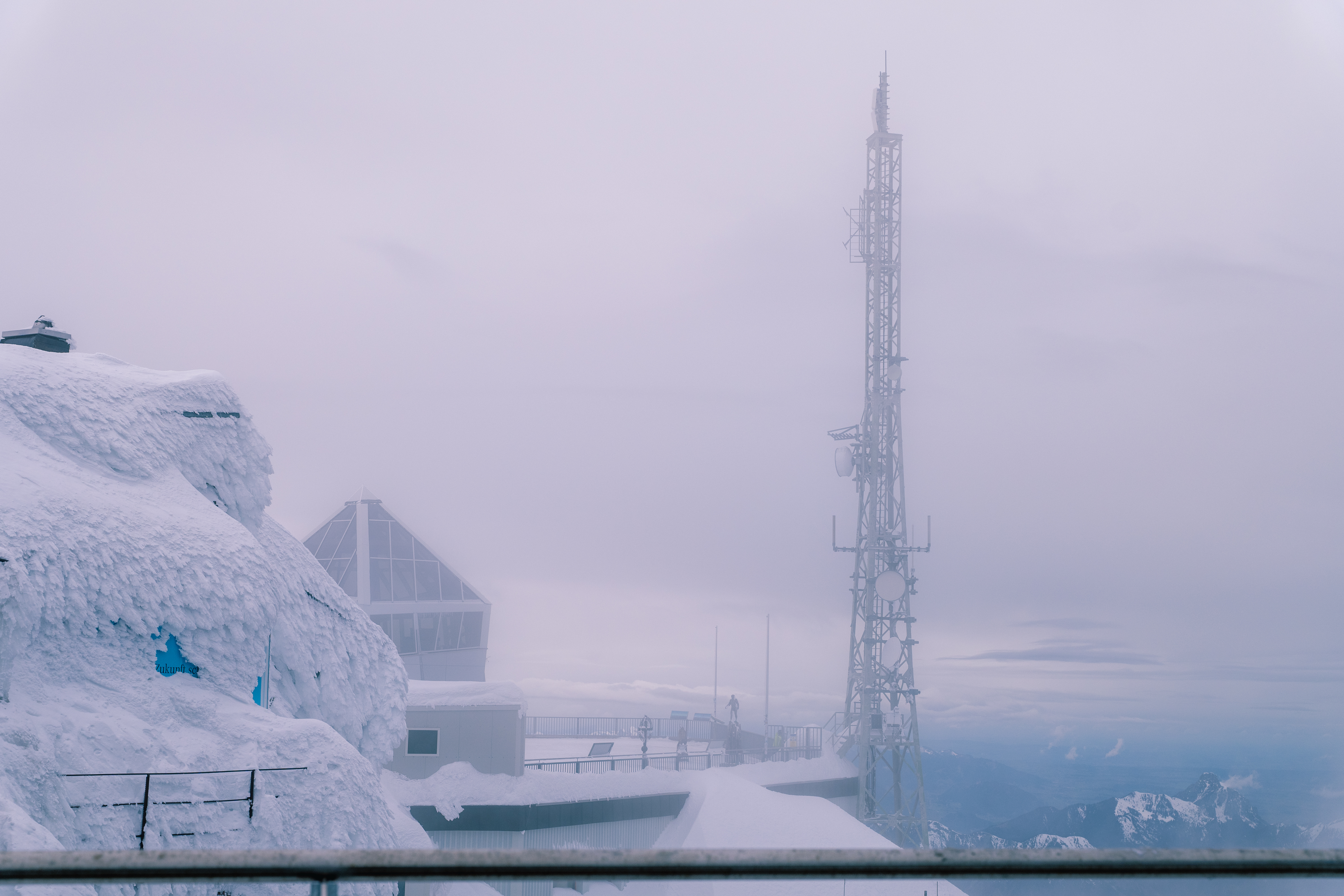 General 6000x4000 Zugspitze fog satellite mountains snow Germany Austria afternoon winter