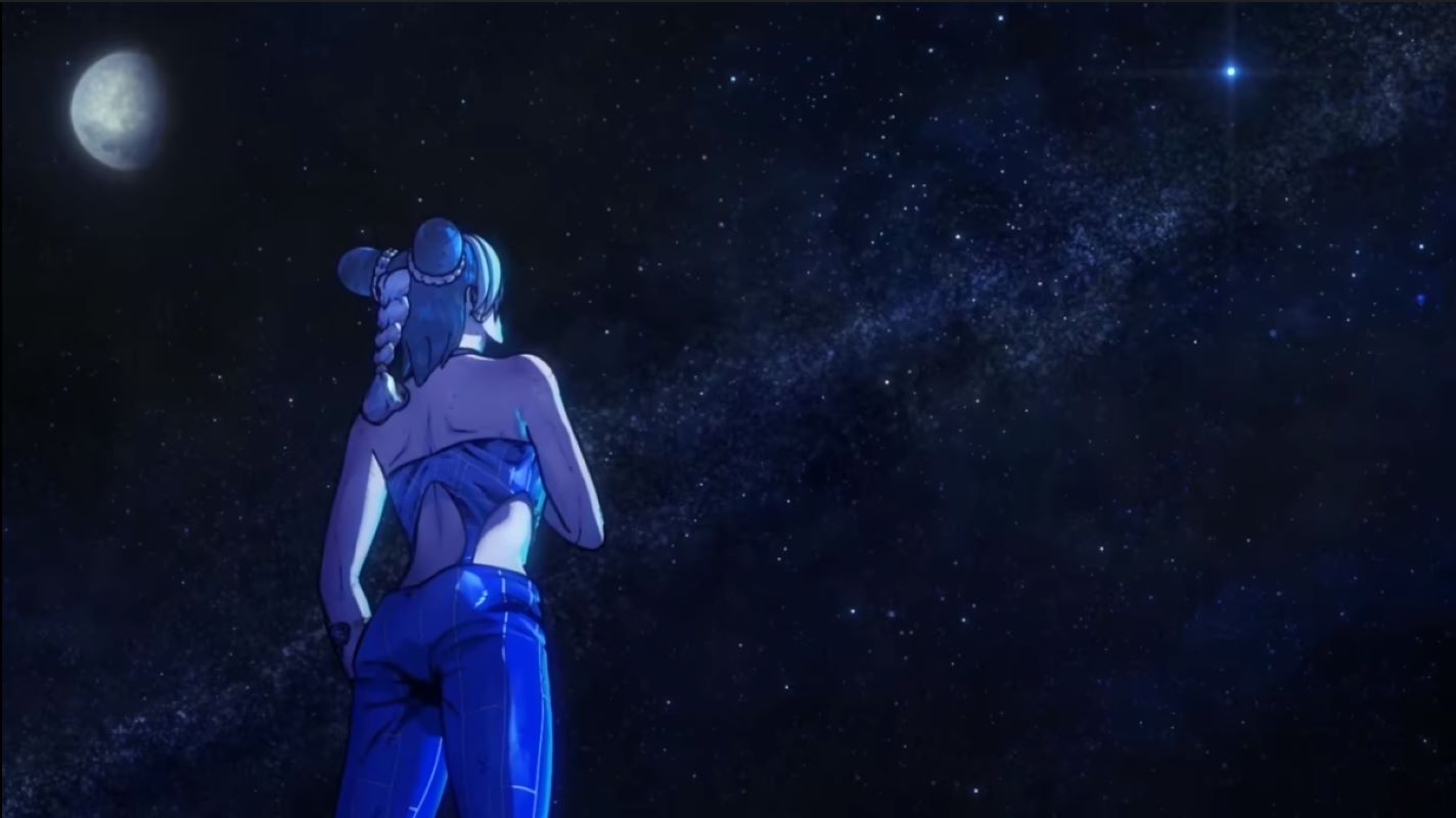 Anime 1424x800 JoJo's Bizarre Adventure JoJo's Bizarre Adventure: Stone Ocean anime girls stars sky starry night