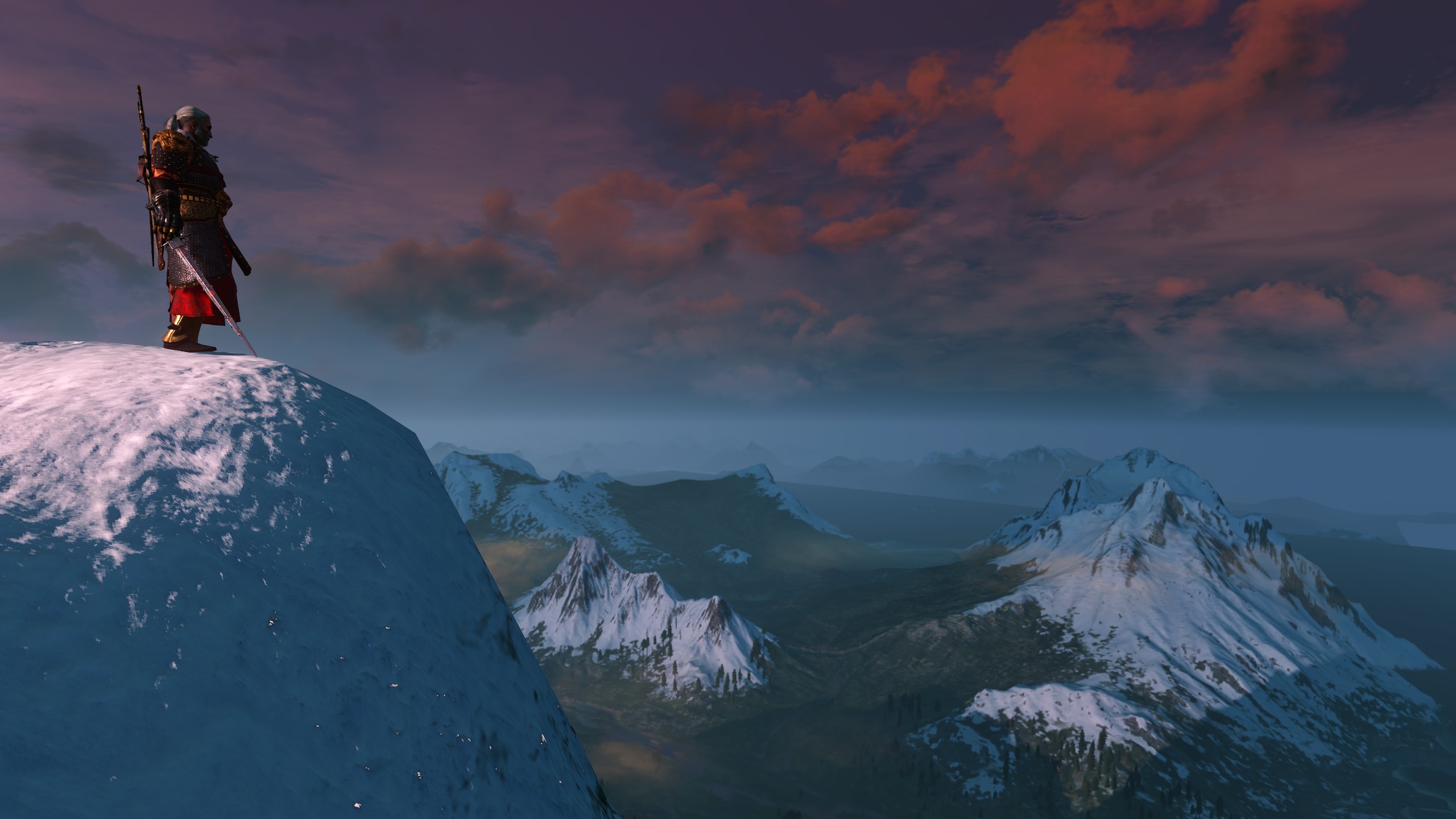 General 2560x1440 The Witcher snow covered video games mountains video game characters snow CD Projekt RED