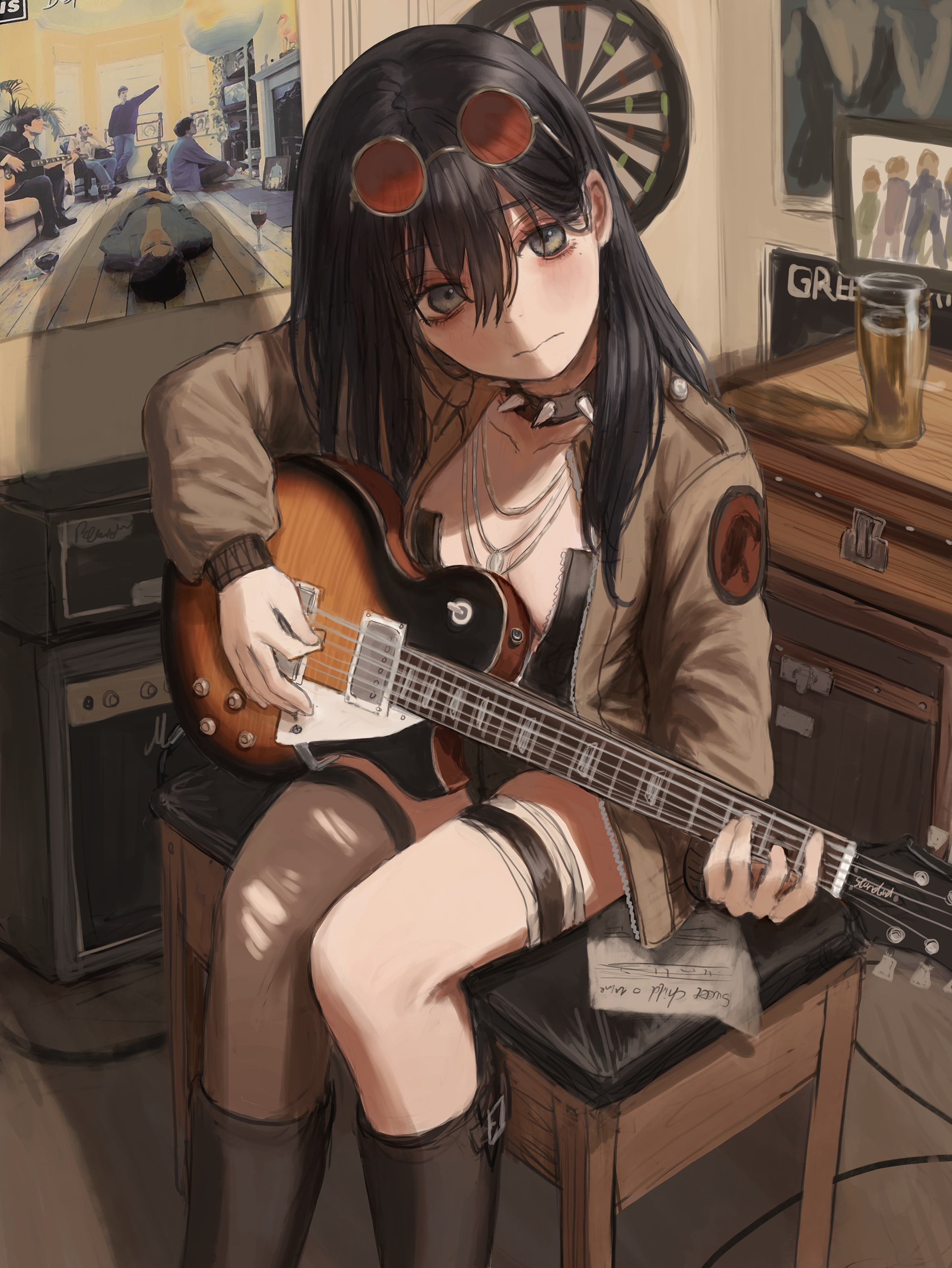 Anime, Original, Girl, Guitar, HD wallpaper | Peakpx