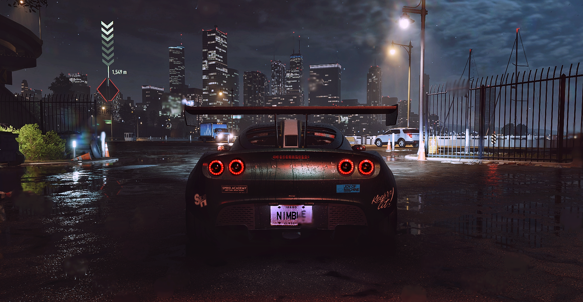 General 1920x994 Need for speed Unbound Need for Speed edit race cars car park EA Games Criterion Games video games car licence plates taillights city lights street light night