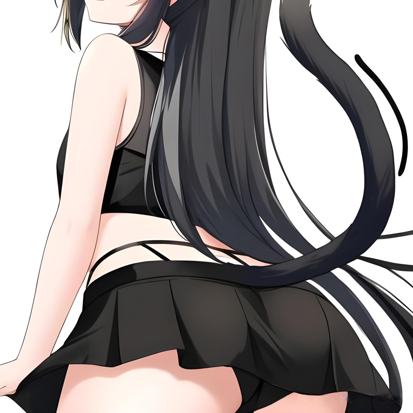 Anime 1434x1434 Beast Ear Cat Mother anime girls cat girl cat tail miniskirt ass panties long hair
