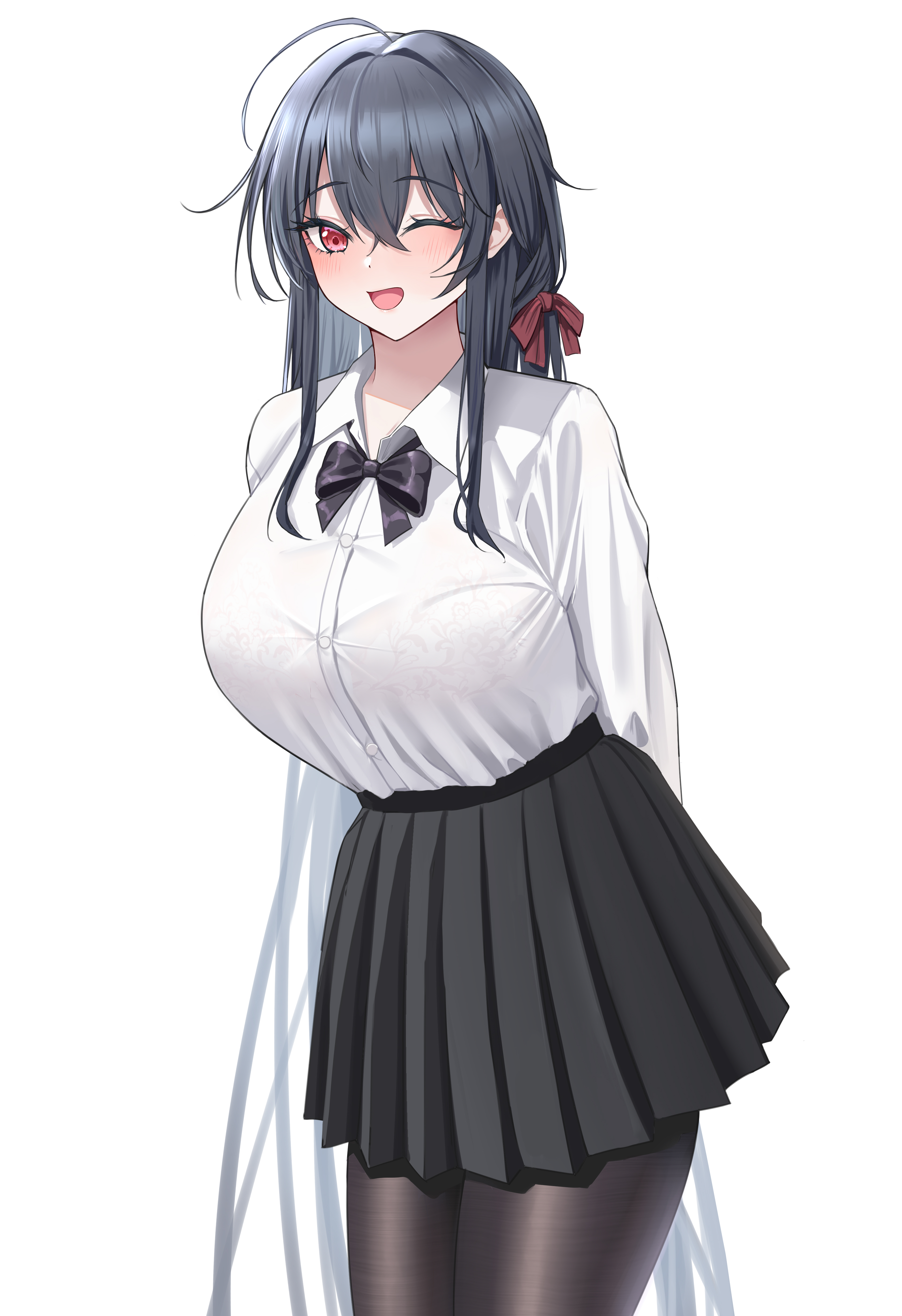 Anime 3368x4911 Taihou (Azur Lane) school uniform anime girls anime white background