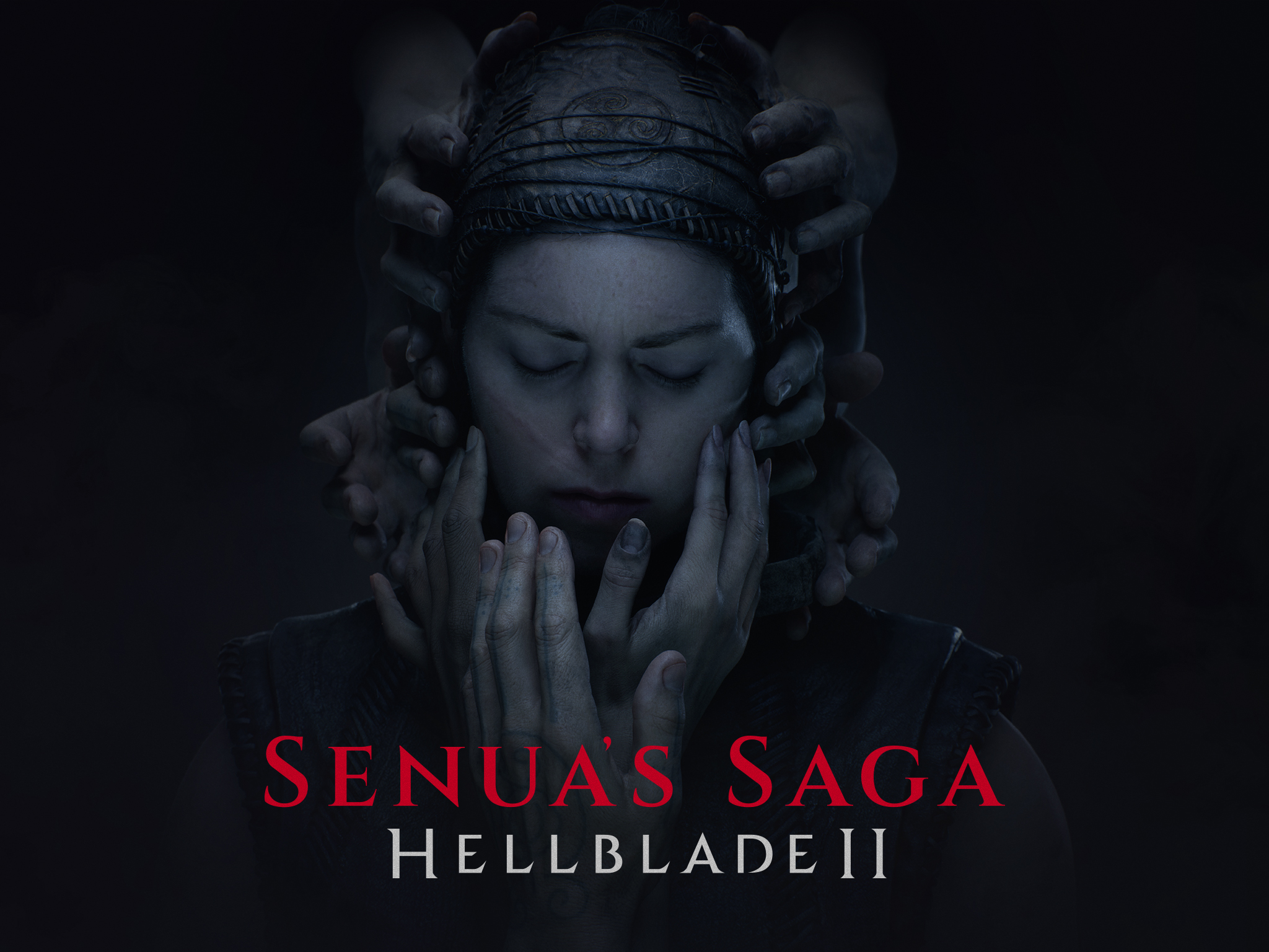 General 2048x1536 Senua's Saga: Hellbalde II video game art video games closed eyes video game characters simple background black background minimalism hands