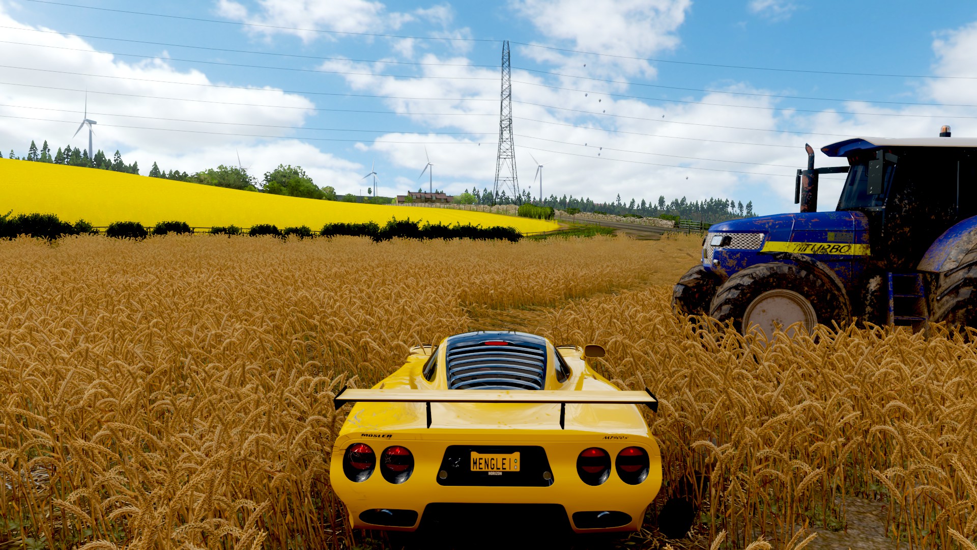 General 1920x1080 Forza Horizon 4 landscape video games clouds sky video game art field licence plates rear view windmill CGI truck vehicle PlaygroundGames British cars