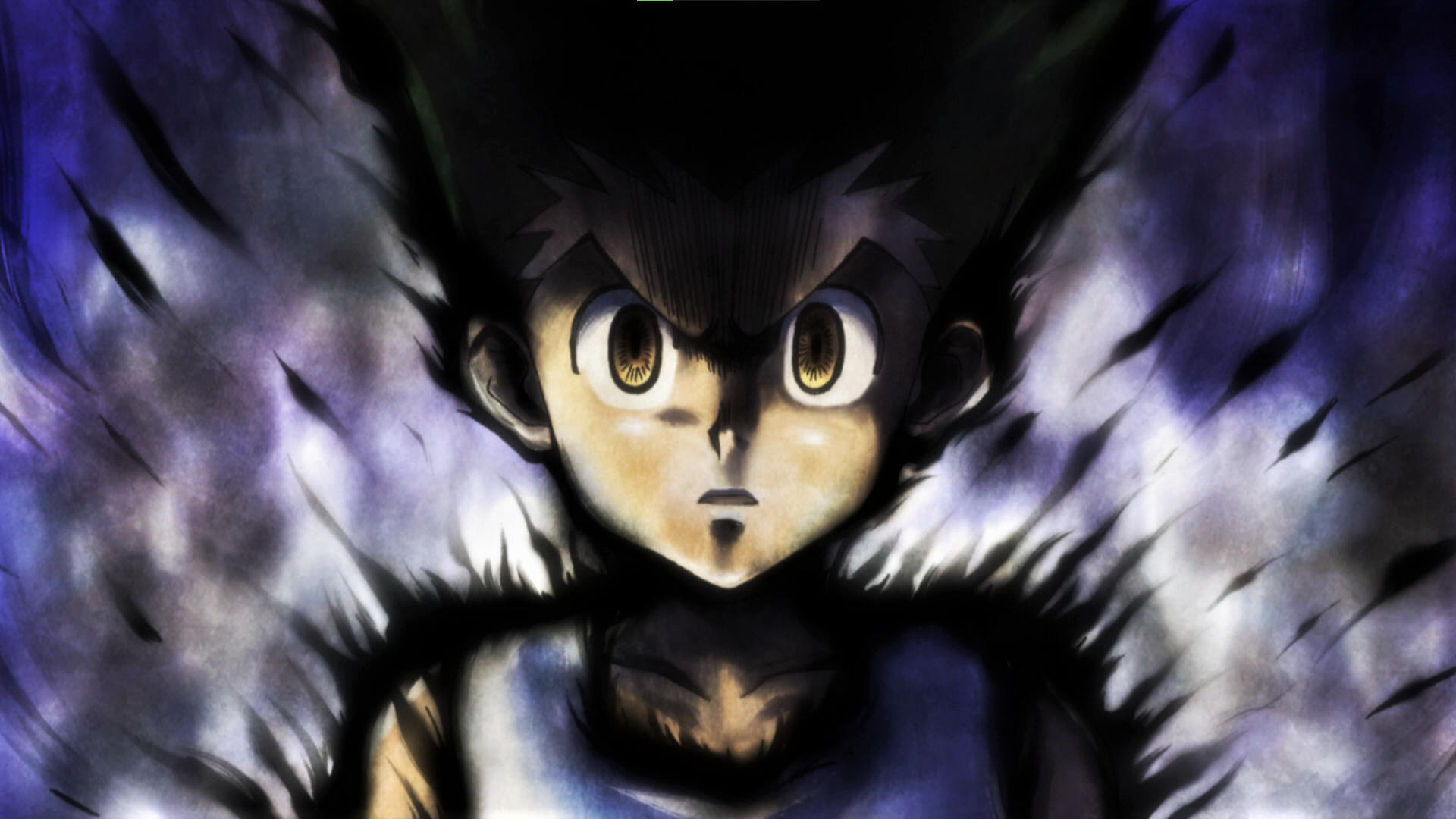 Anime 1920x1080 Hunter x Hunter Gon Freecss angry purple background frown anime anime boys Anime screenshot looking at viewer sketches