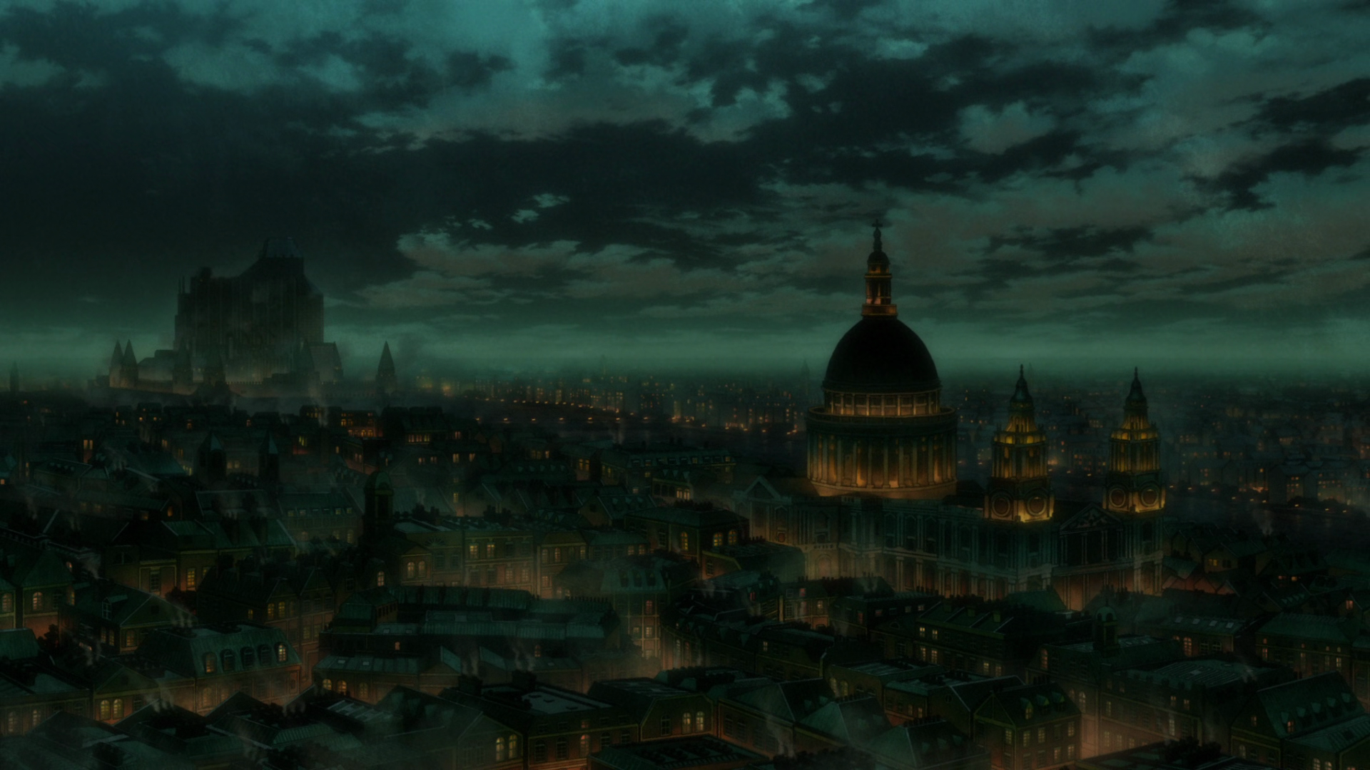 General 1920x1080 London Empire of the dead night clouds sky artwork cityscape city lights