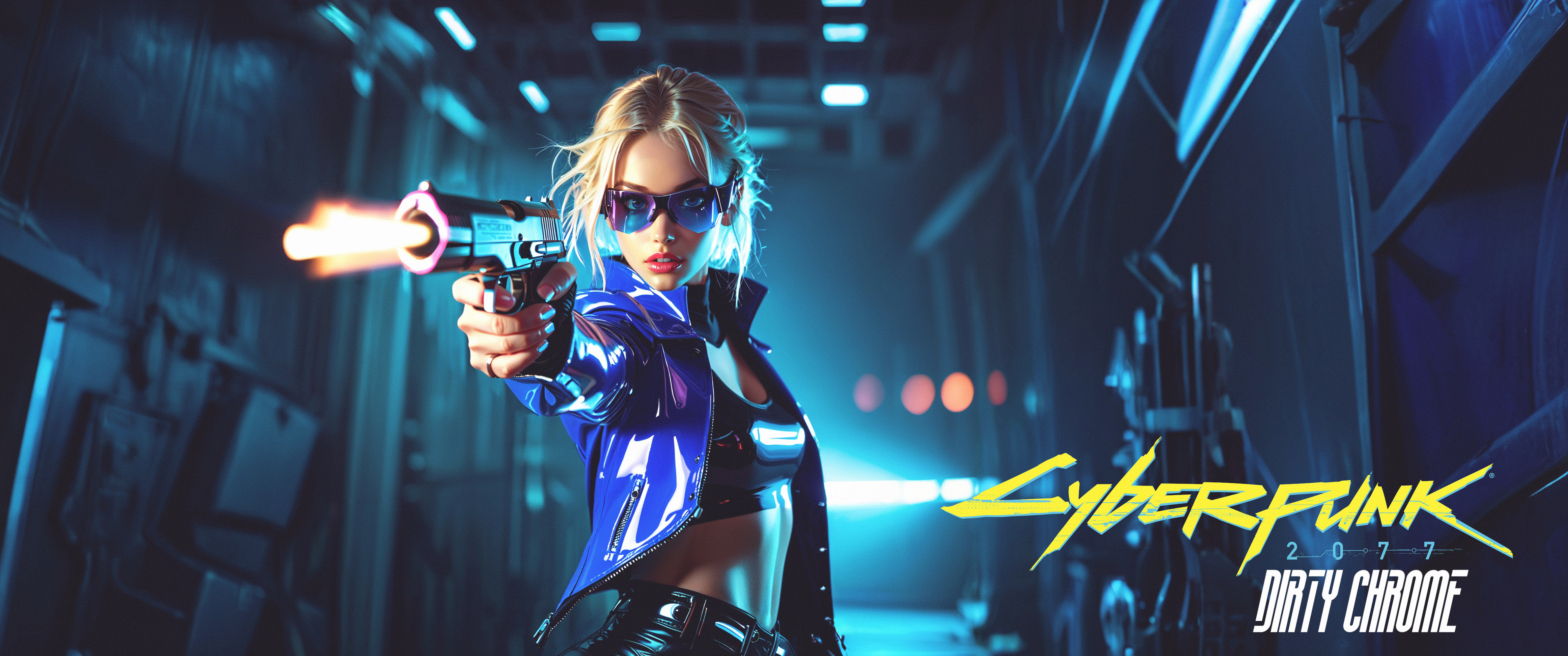 General 4649x1946 Cyberpunk 2077 cyberpunk science fiction science fiction women blonde pistol ultrawide