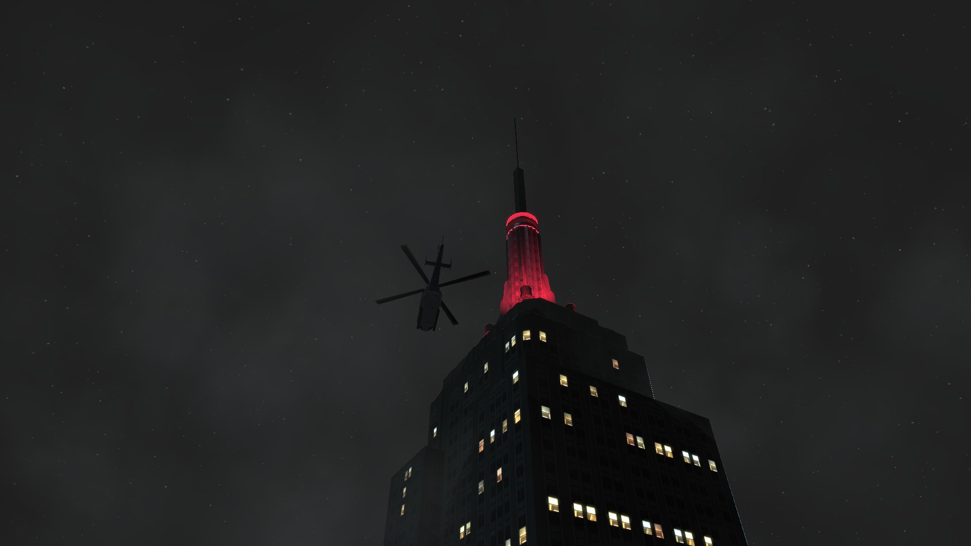 General 1920x1080 Grand Theft Auto IV night video games helicopters video game art screen shot sky stars CGI building aircraft Grand Theft Auto clouds