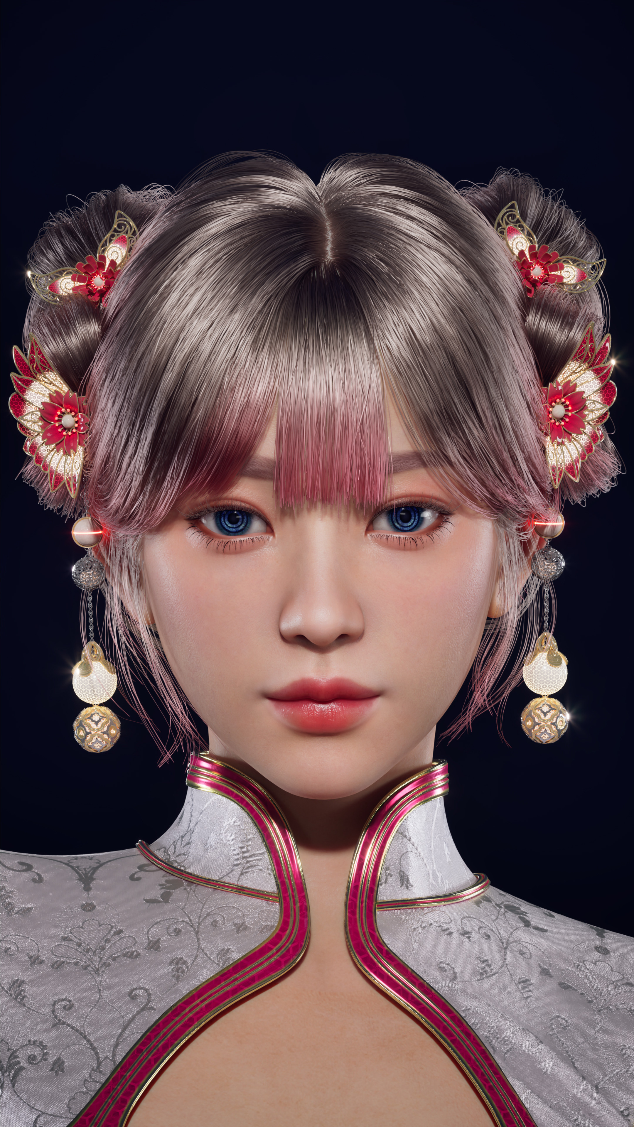 General 2160x3840 Shangkun Zhong CGI women Asian hair accessories portrait