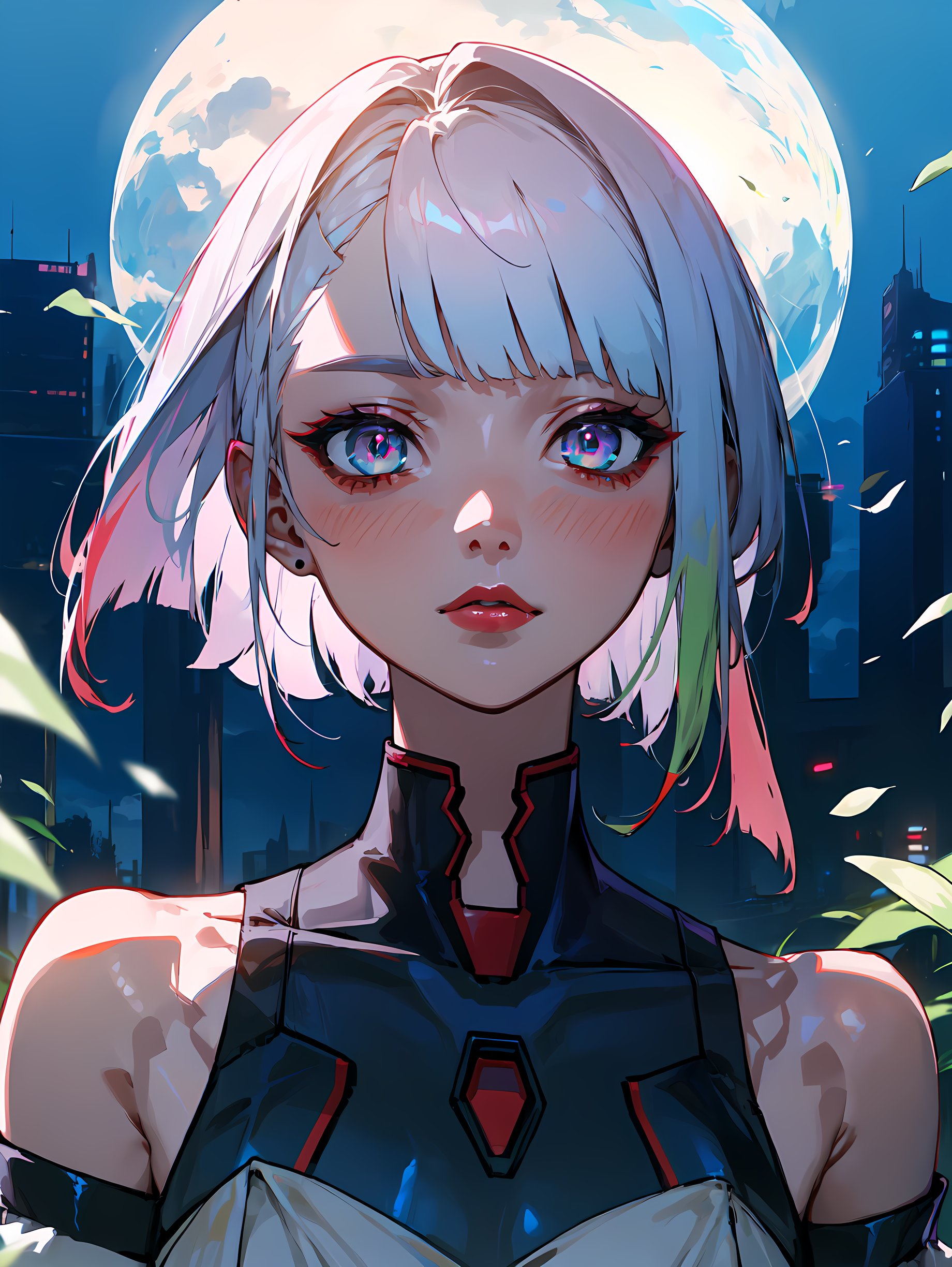 Anime 1840x2448 cyberpunk Cyberpunk 2077 Cyberpunk: Edgerunners Lucyna Kushinada (Cyberpunk: Edgerunners) AI art