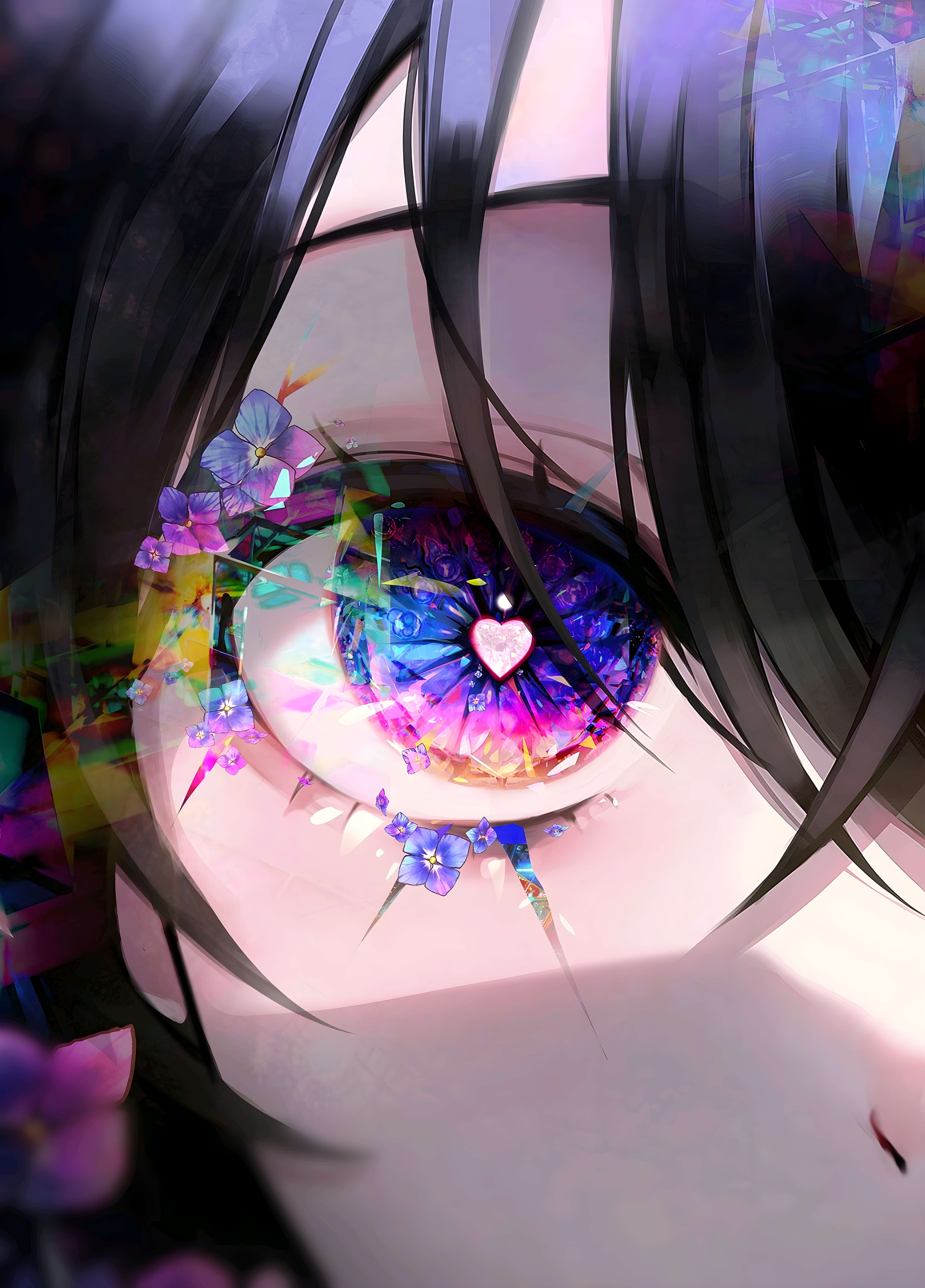 Anime 5740x7996 anime anime girls multi-colored eyes heart eyes closeup