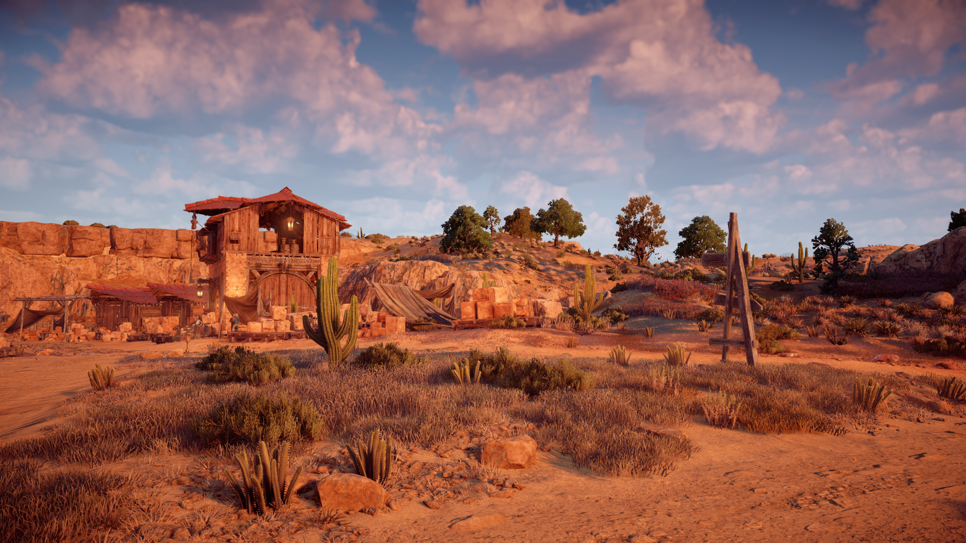 General 1920x1080 Horizon: Zero Dawn video game landscape video games CGI clouds sky cactus trees