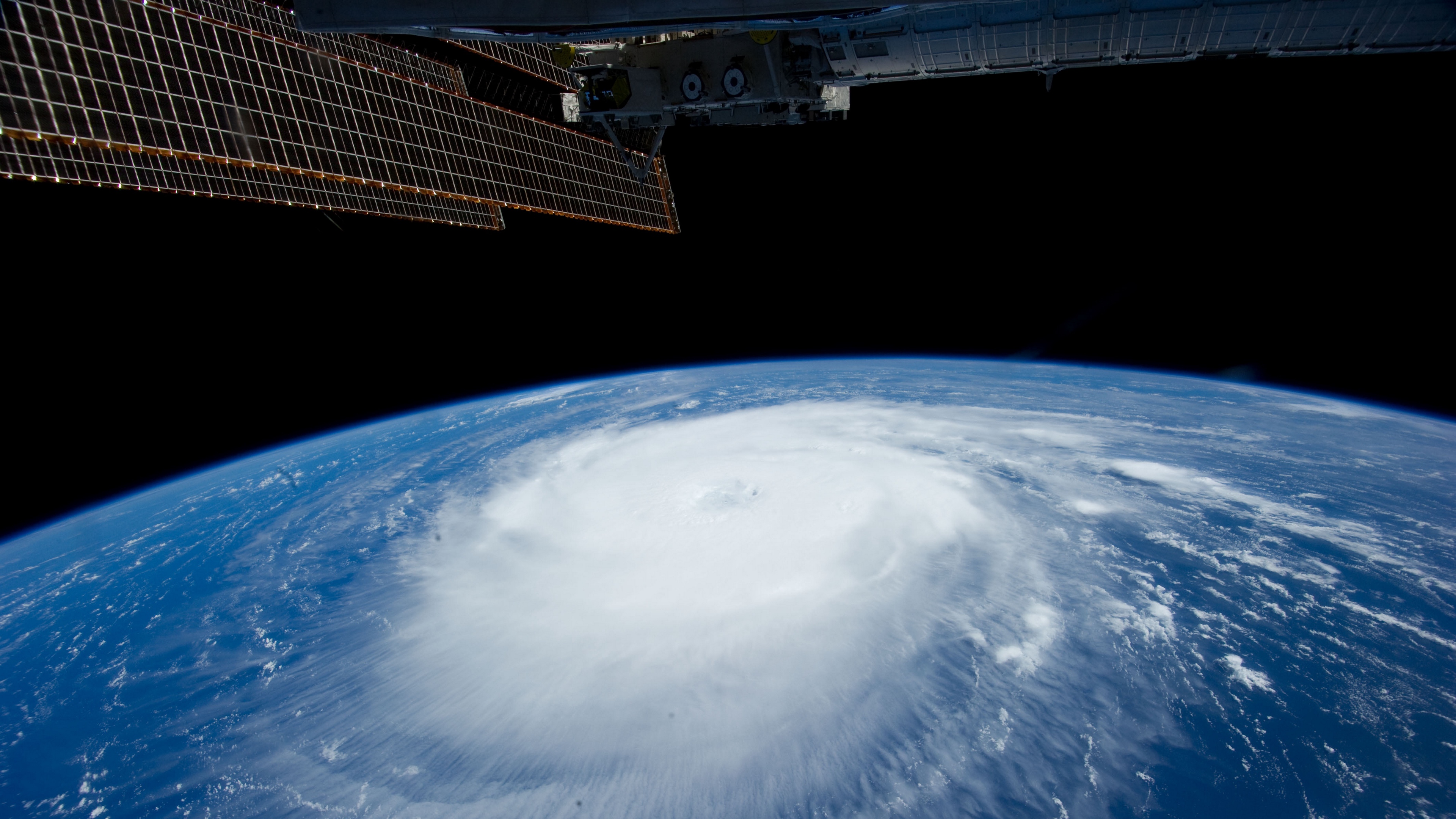 General 3840x2160 hurricane clouds Earth space nature planet storm International Space Station orbital view