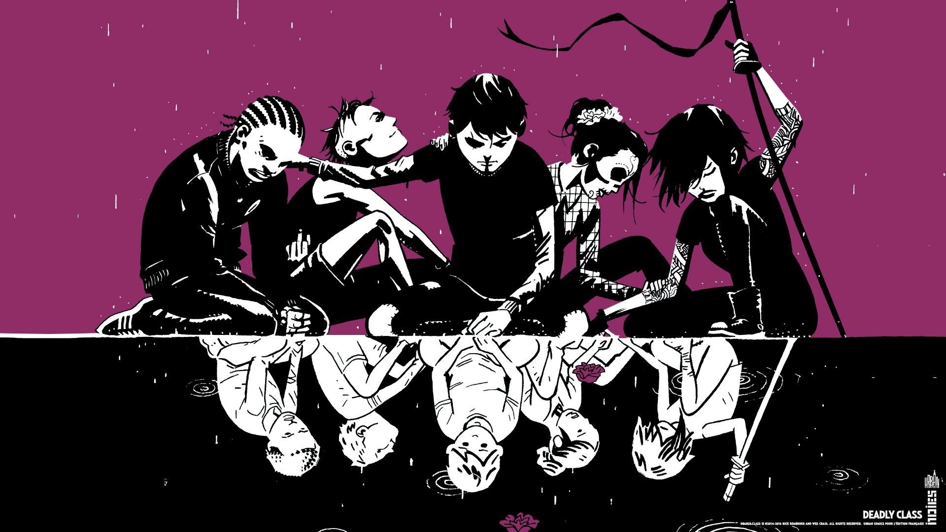 General 1920x1080 Deadly Class comic art purple background anime anime girls anime boys