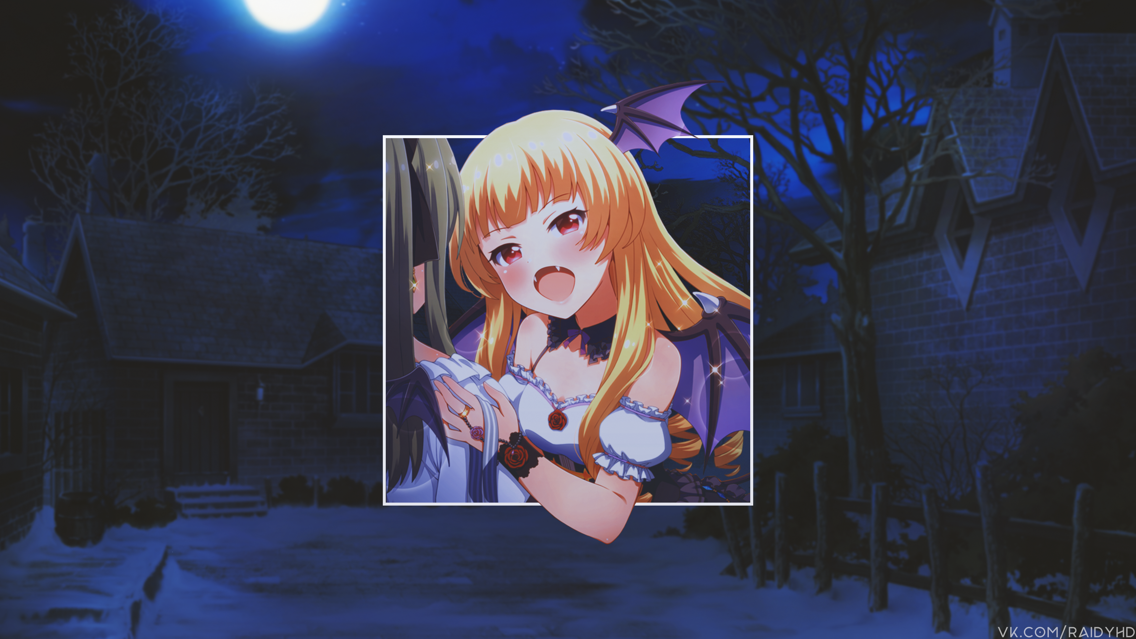 Anime 3840x2160 anime anime girls picture-in-picture vampires open mouth