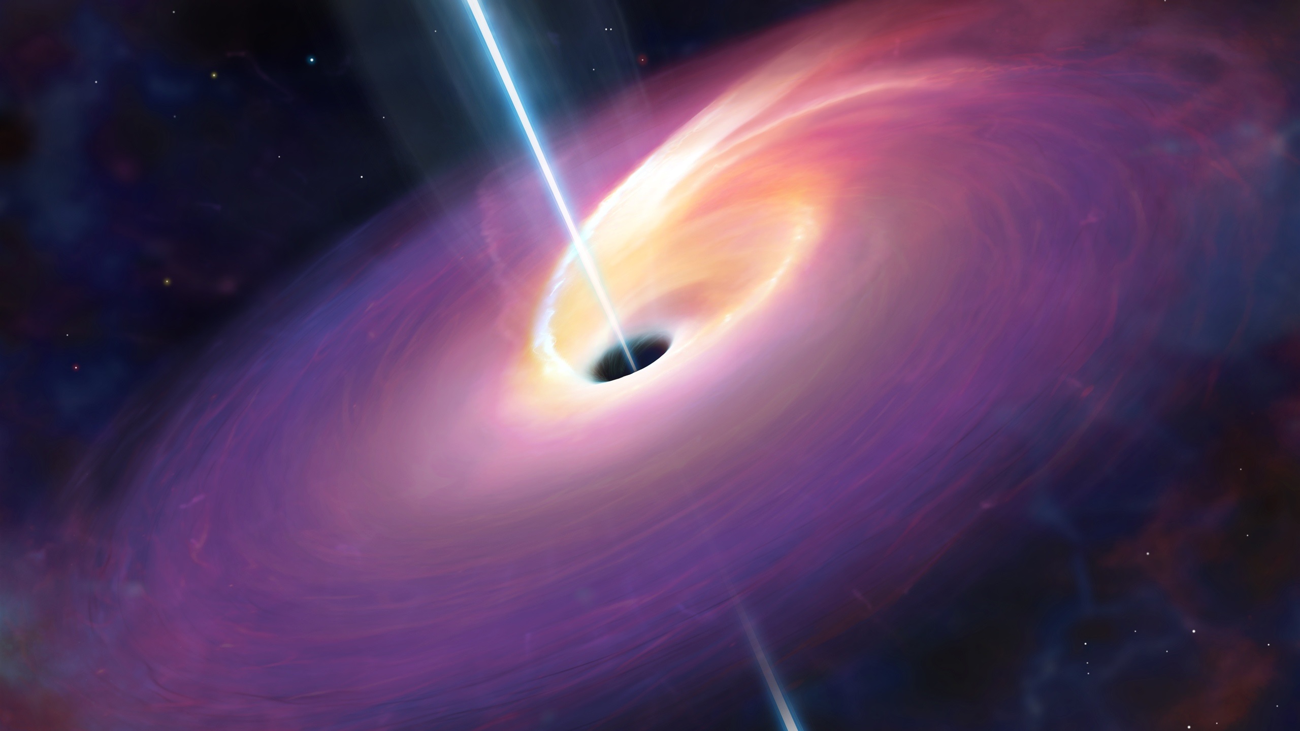 General 2560x1440 space universe lights black holes galaxy stars circle digital art space art