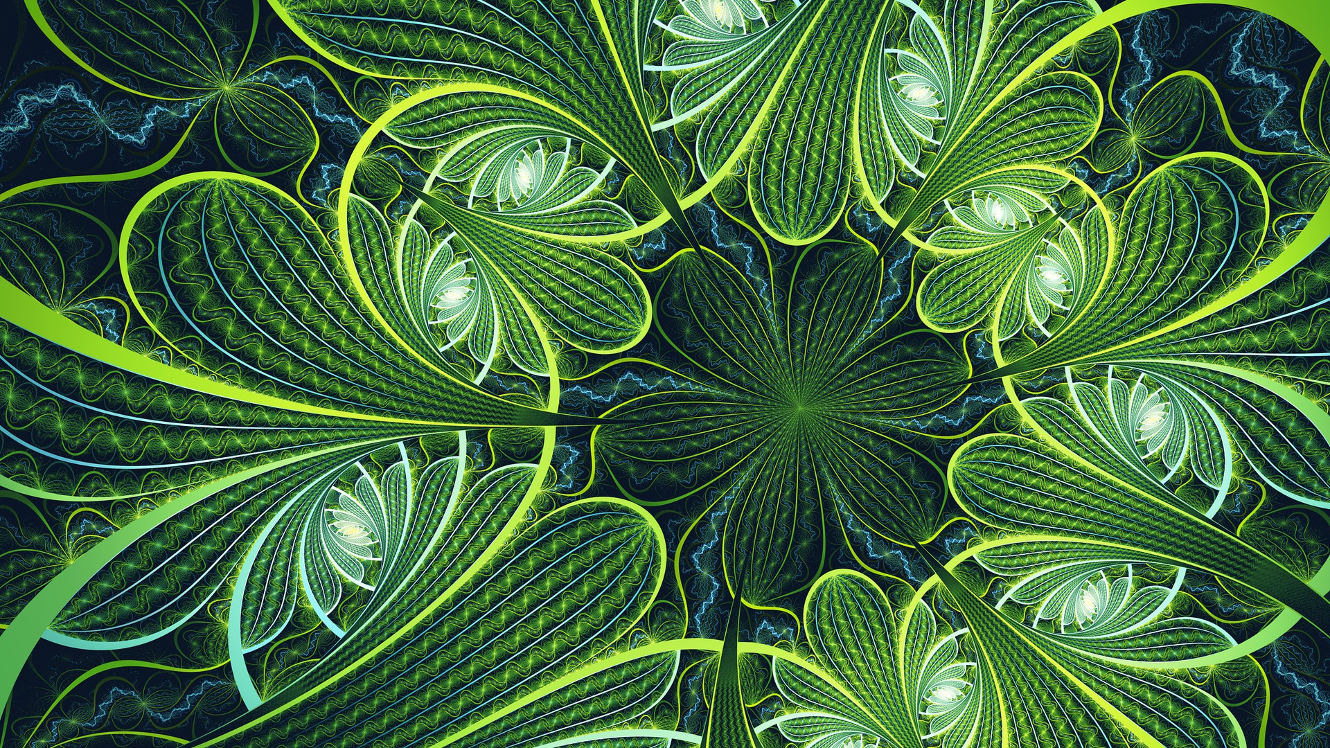 General 1920x1080 fractal texture digital art green