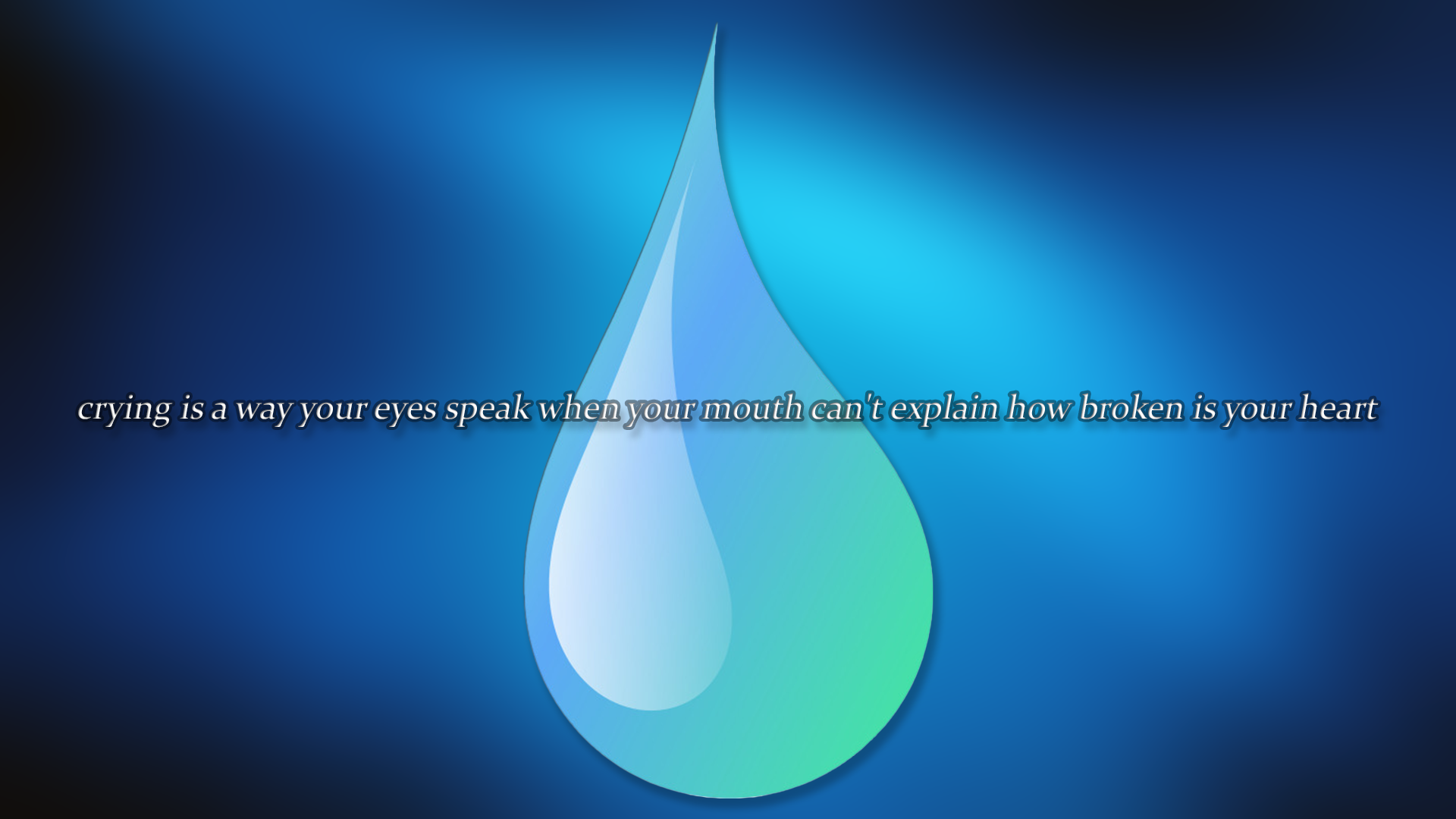 General 1920x1080 quote tears minimalism blue background blue water drops wisdom crying