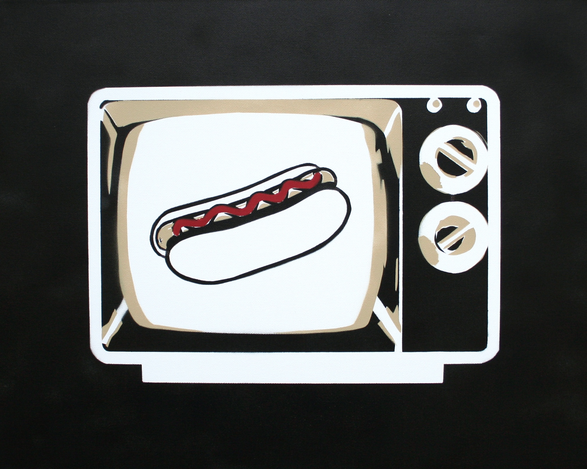 General 2022x1617 TV hot dogs artwork Nick Gentry digital art simple background
