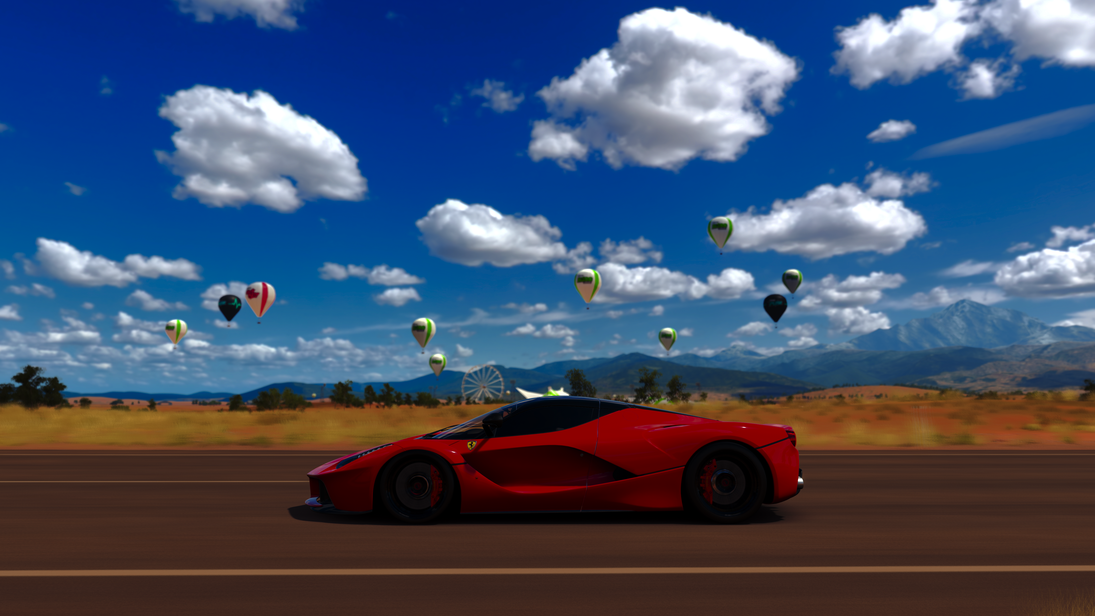 General 3840x2160 Forza Horizon 3 Forza Turn 10 Studios video games Ferrari vehicle supercars hot air balloons screen shot racing car