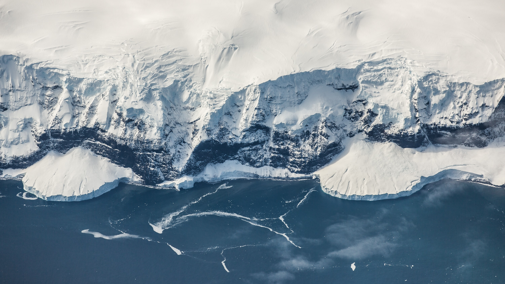 General 1920x1080 nature landscape mountains sea snow aerial view Antarctica Indian Ocean