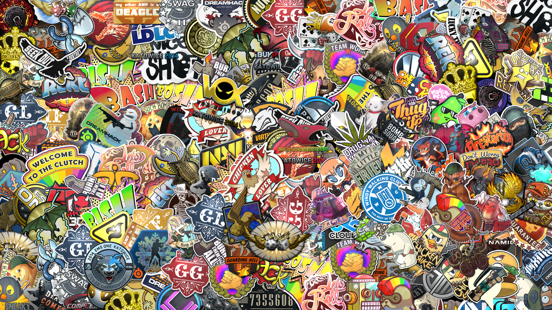 General 1920x1080 Counter-Strike: Global Offensive stickers colorful