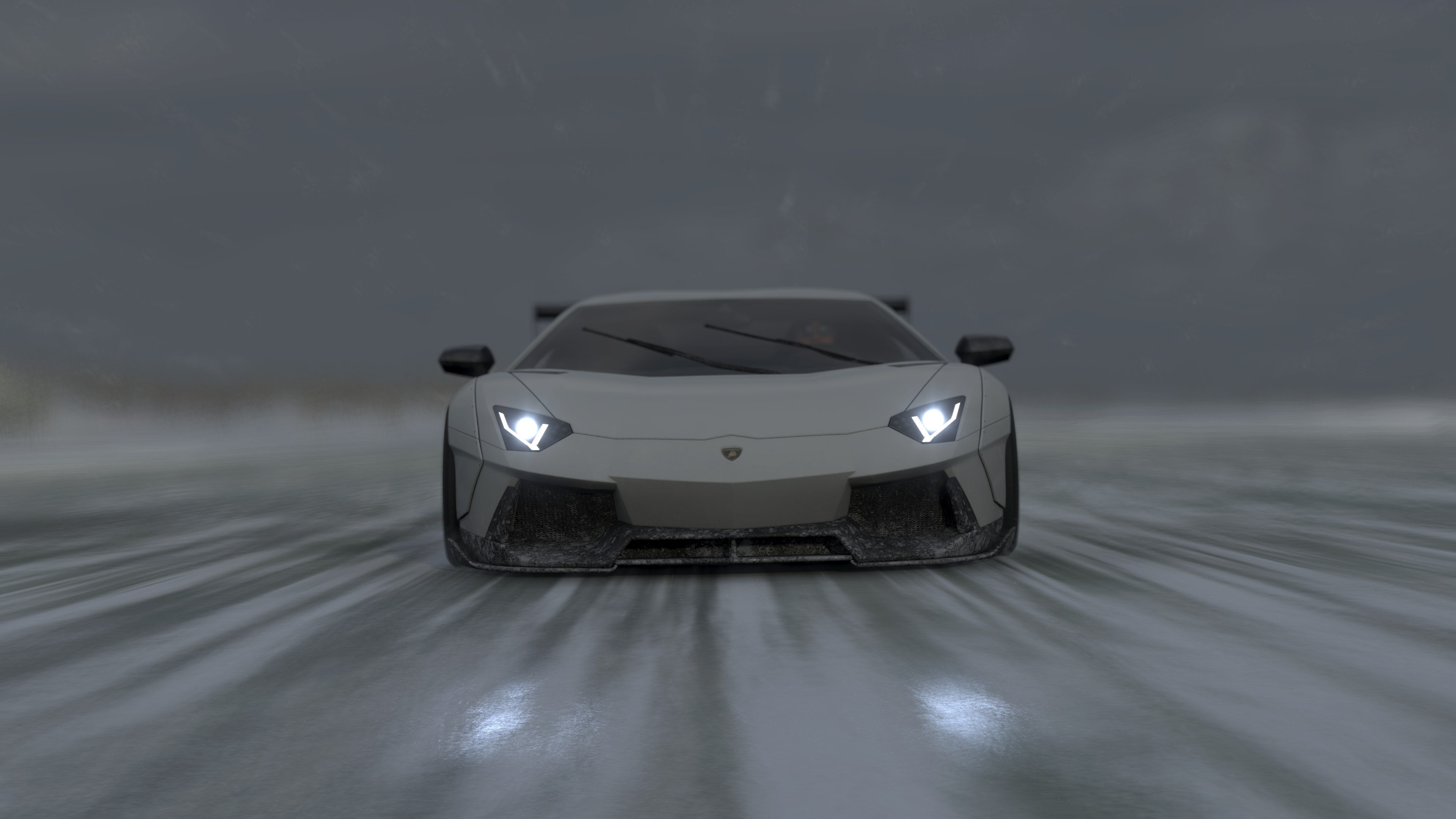 General 3840x2160 Forza Forza Horizon 4 video games road snow vehicle Lamborghini Lamborghini Aventador supercars ice screen shot italian cars Volkswagen Group PlaygroundGames