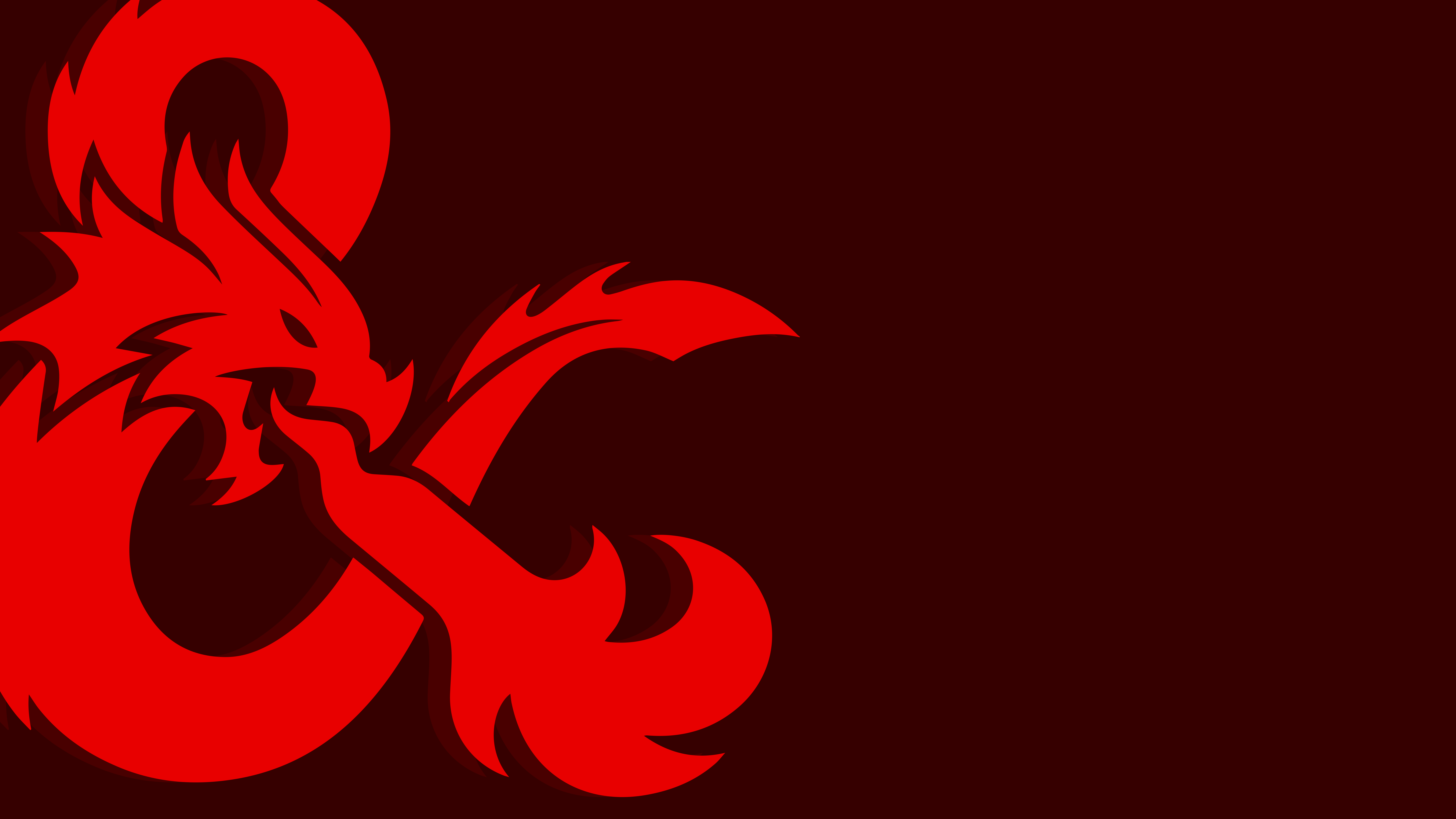 General 7680x4320 Dungeons & Dragons dragon red Ampersand minimalism simple background Wizards of the Coast digital art