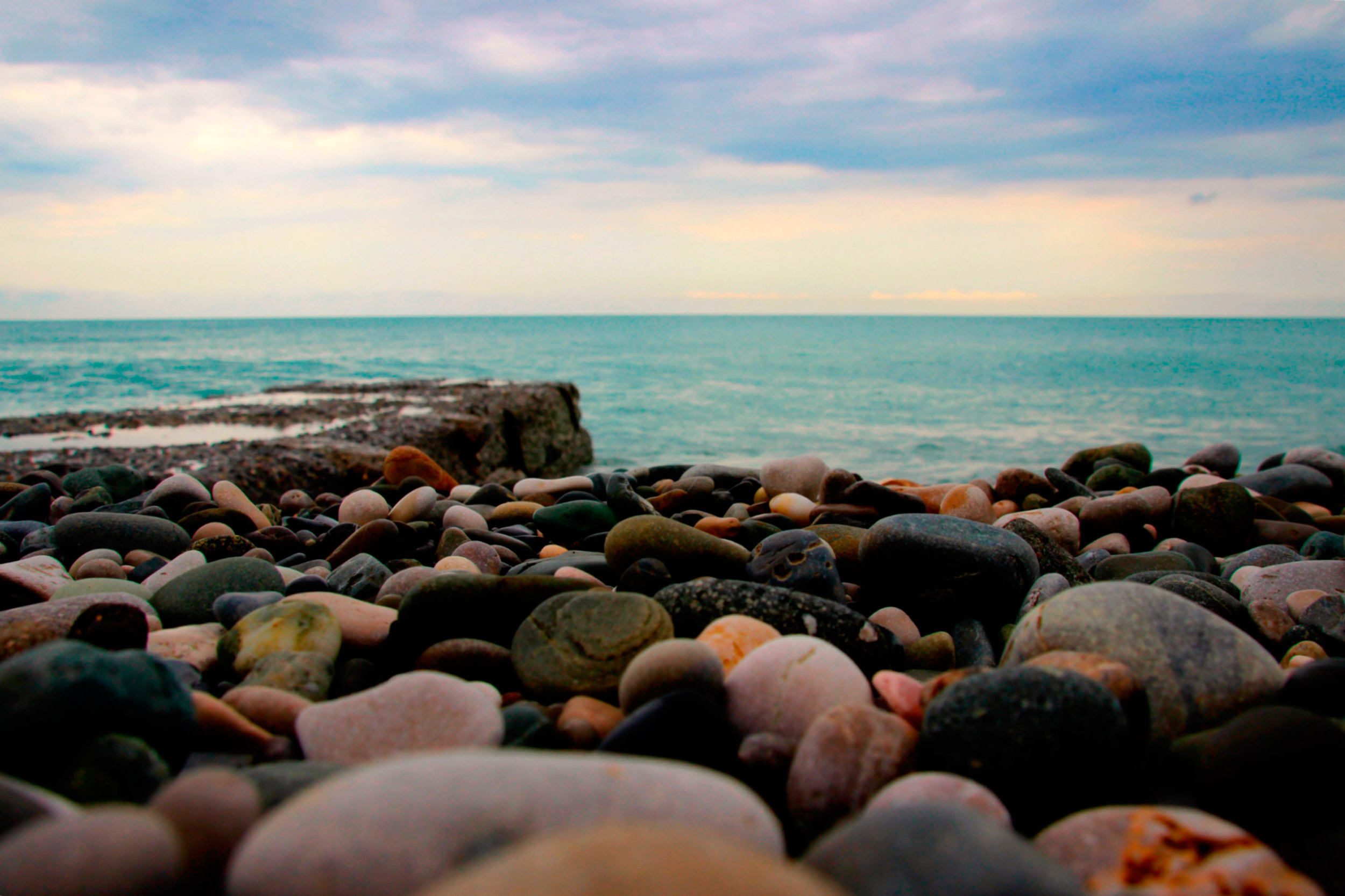 General 2500x1667 coast horizon stones clouds sky pebbles beach sea pebbles beach