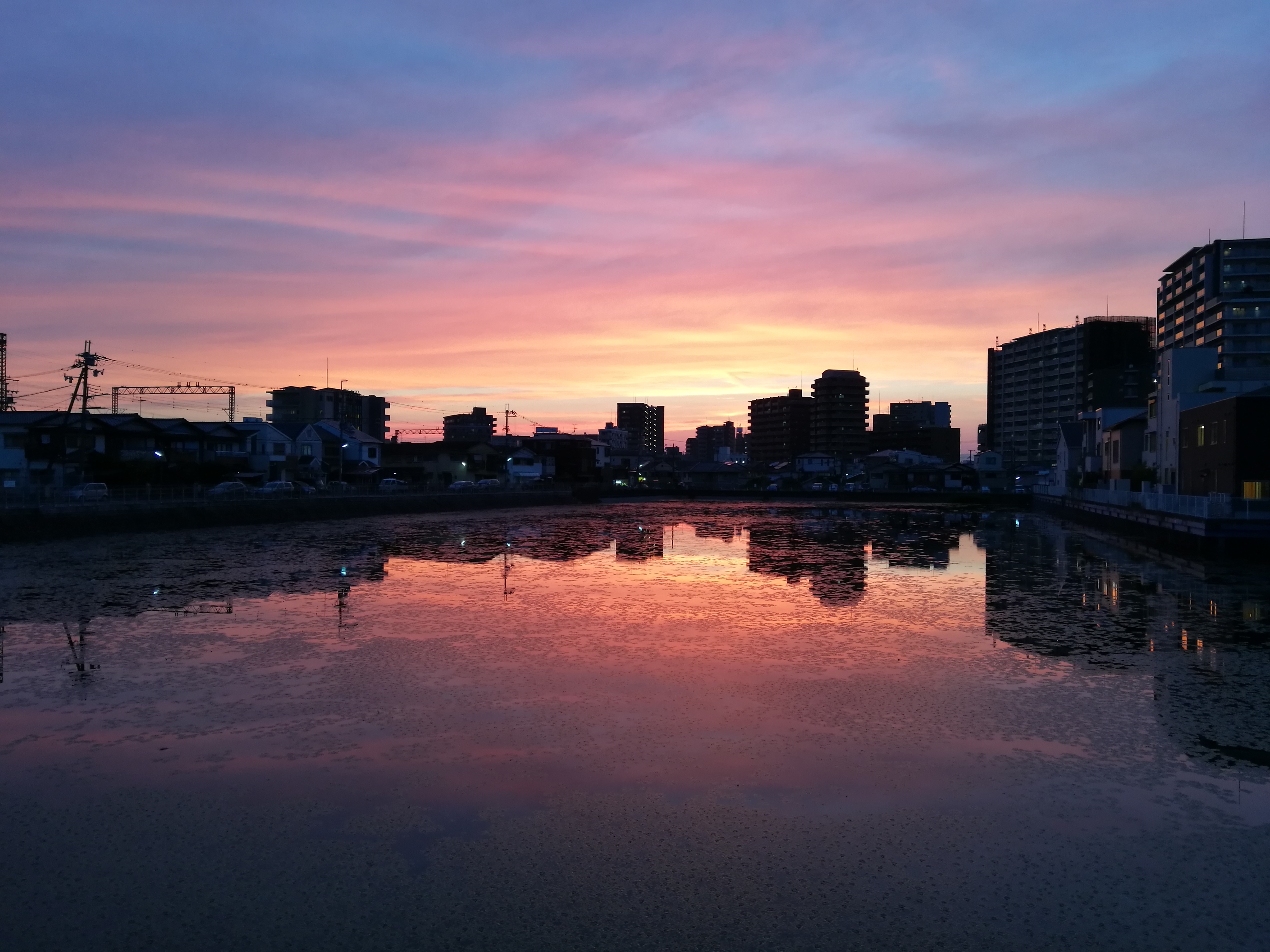 General 3968x2976 sunset city Japan Osaka Prefecture reflection