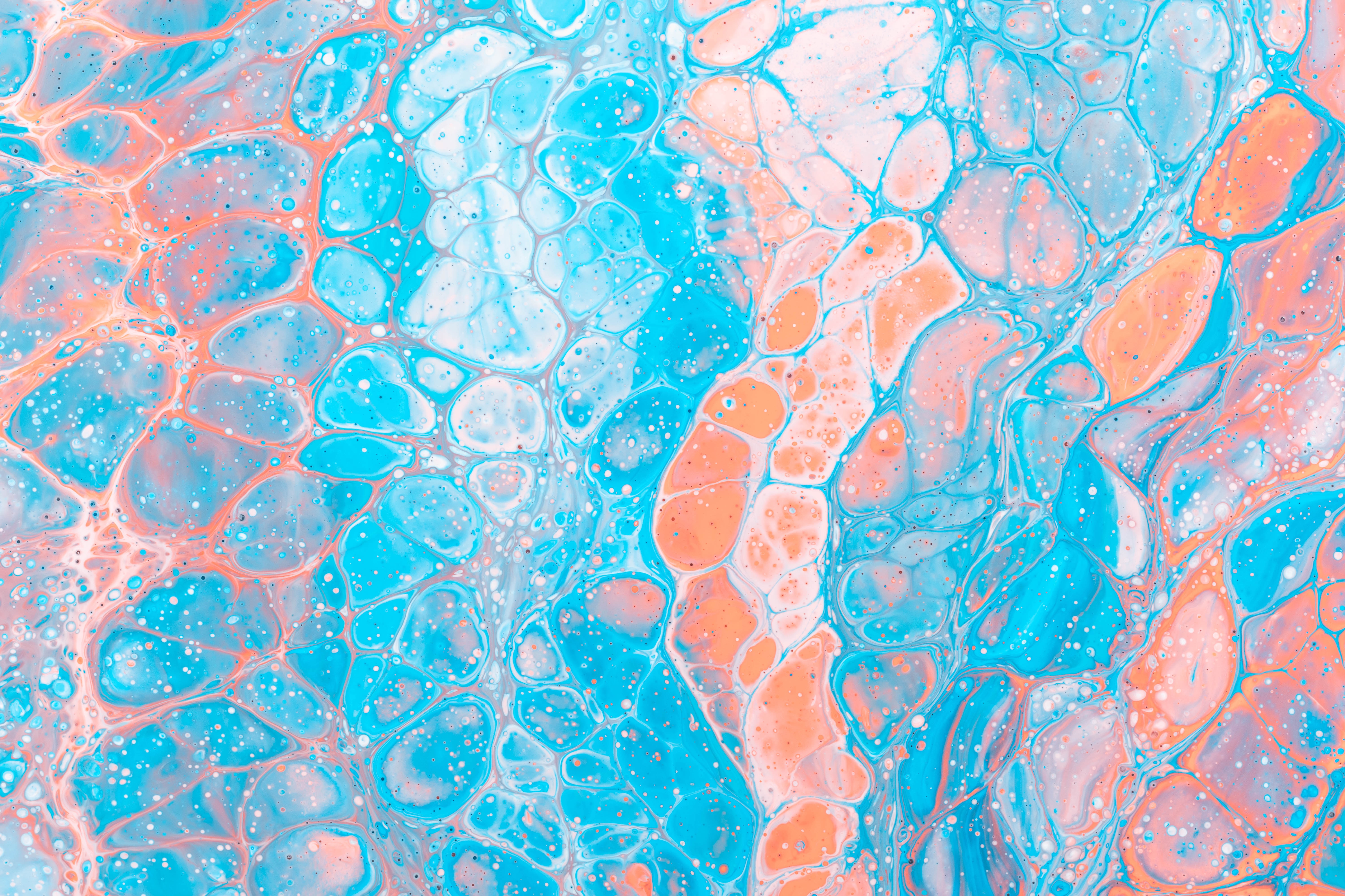 General 6000x4000 paint splatter paint splash abstract colorful orange blue white cyan digital art