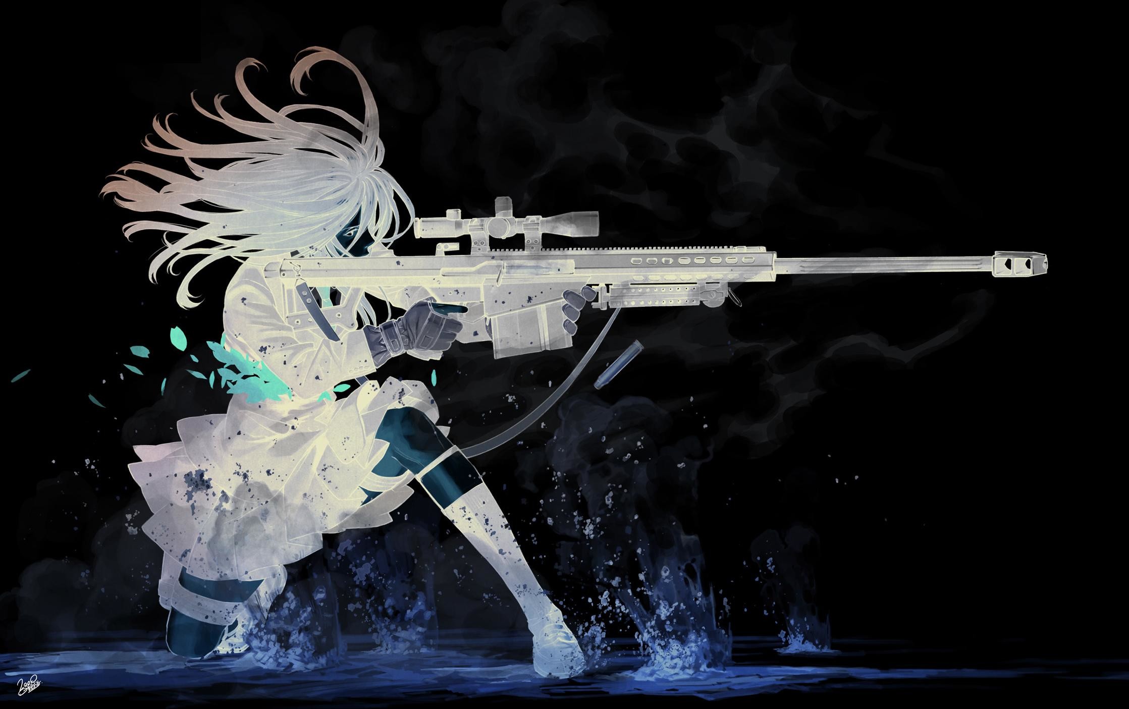 Anime 2237x1405 anime gun sniper rifle
