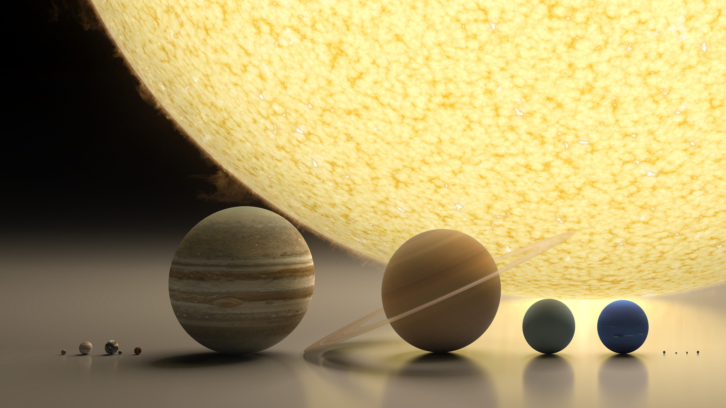 General 2880x1620 Sun planet CGI Solar System digital art
