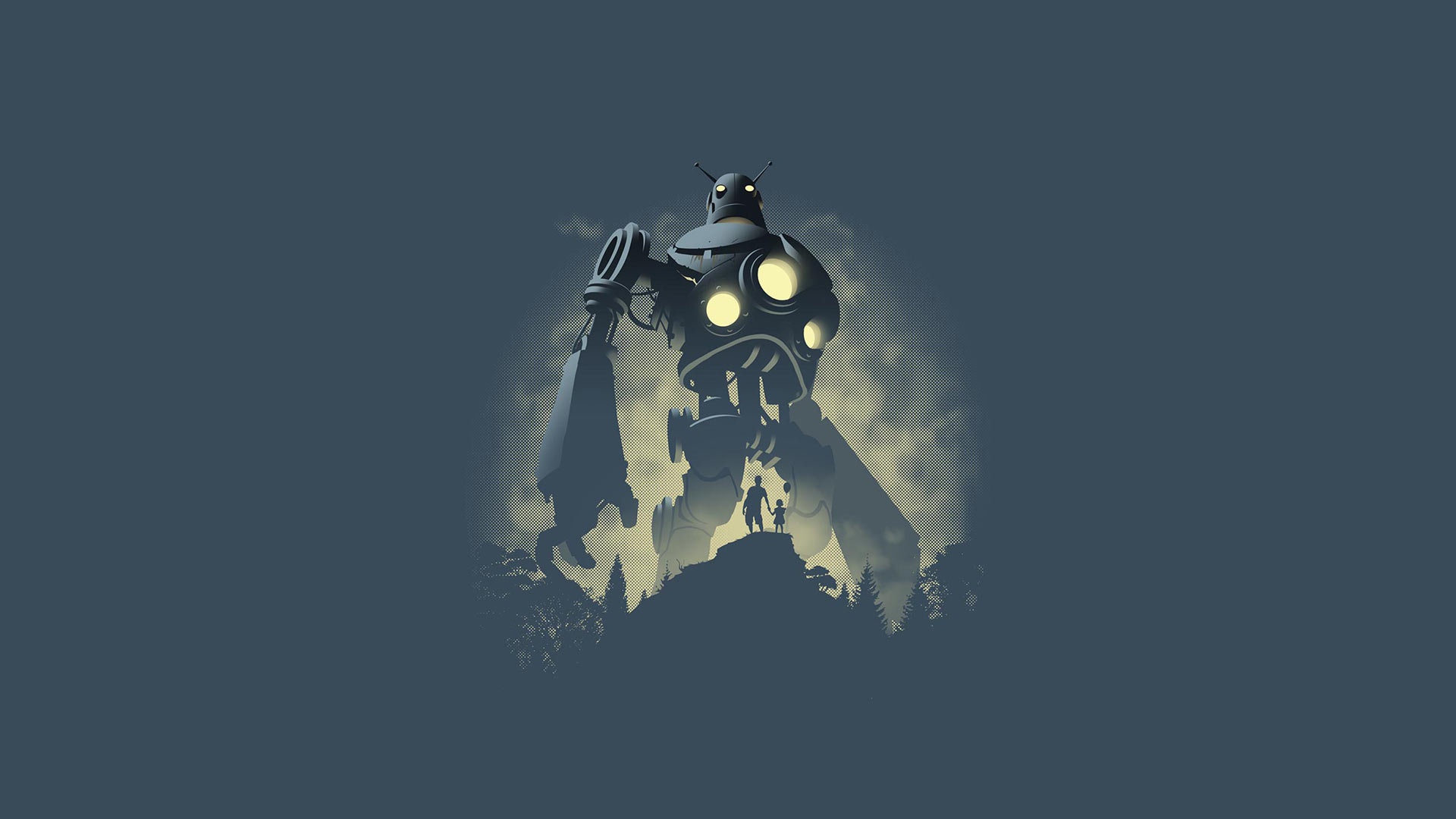General 1920x1080 movies animated movies The Iron Giant 1999 (Year) simple background digital art