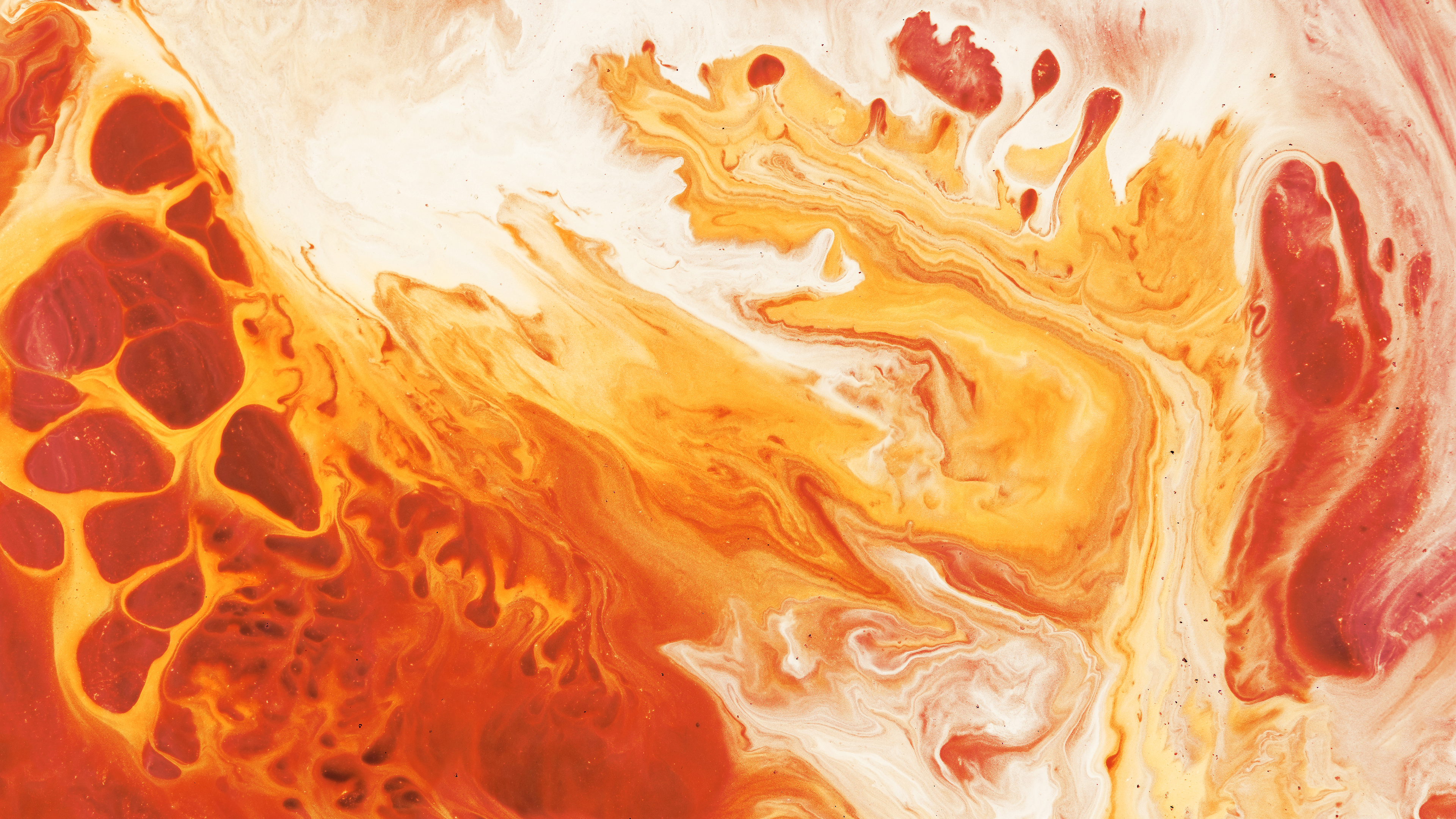 General 3840x2160 abstract fluid shapes colorful red yellow orange Paranoid Android