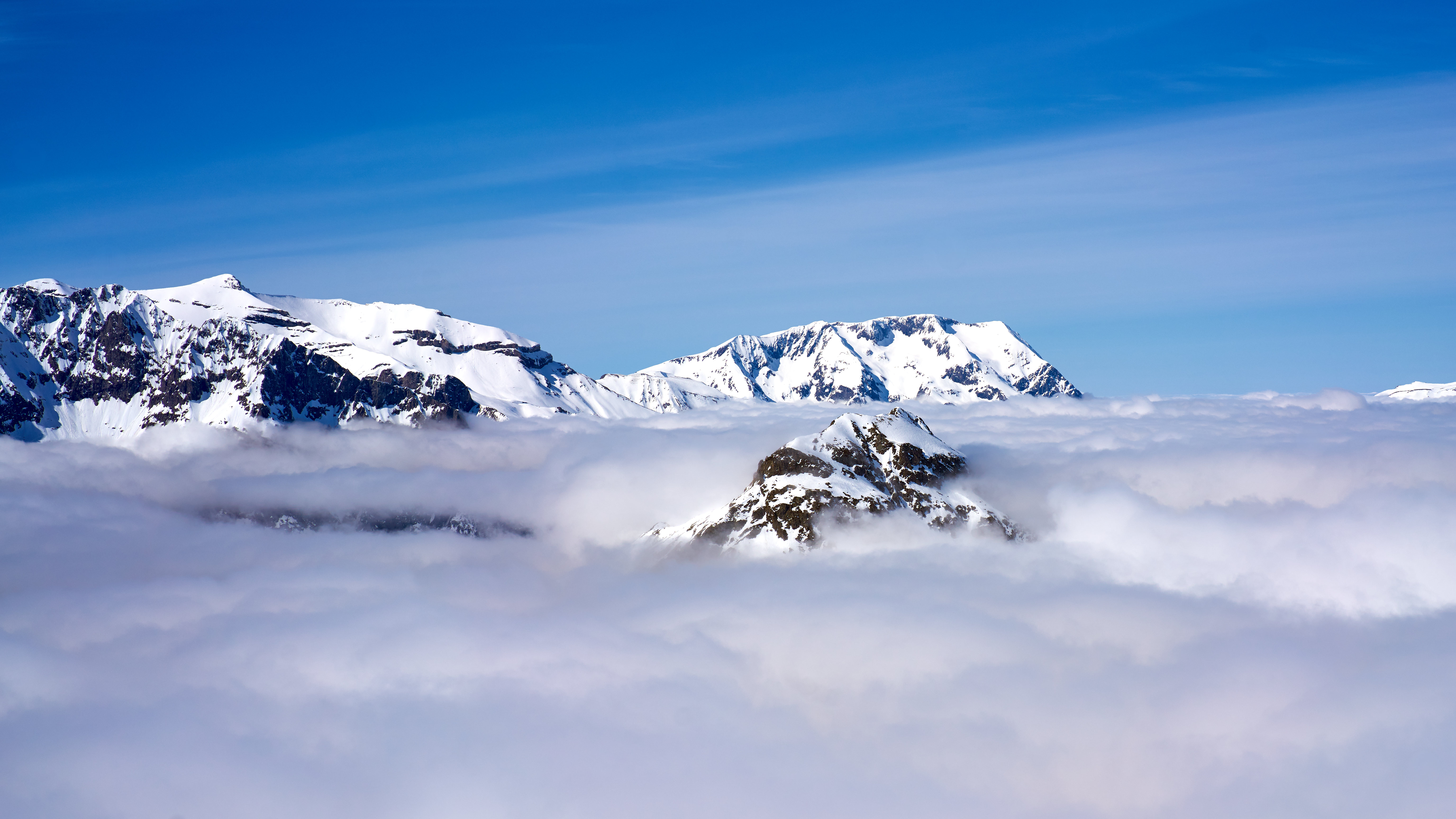 General 6144x3456 mountains clouds snow snowy peak sky Alps France landscape nature