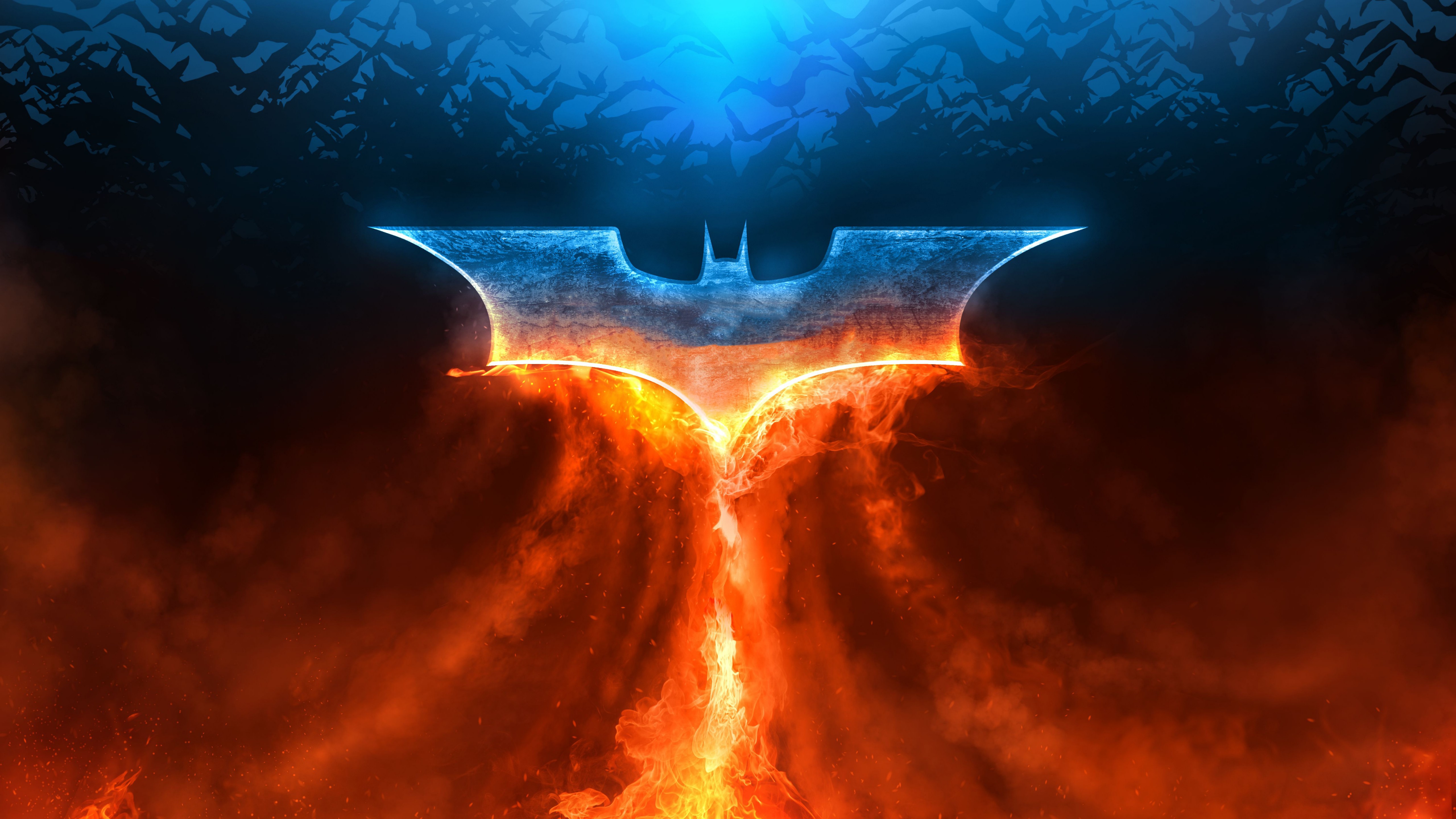 General 5120x2880 Batman logo Batman: Arkham City fire water superhero