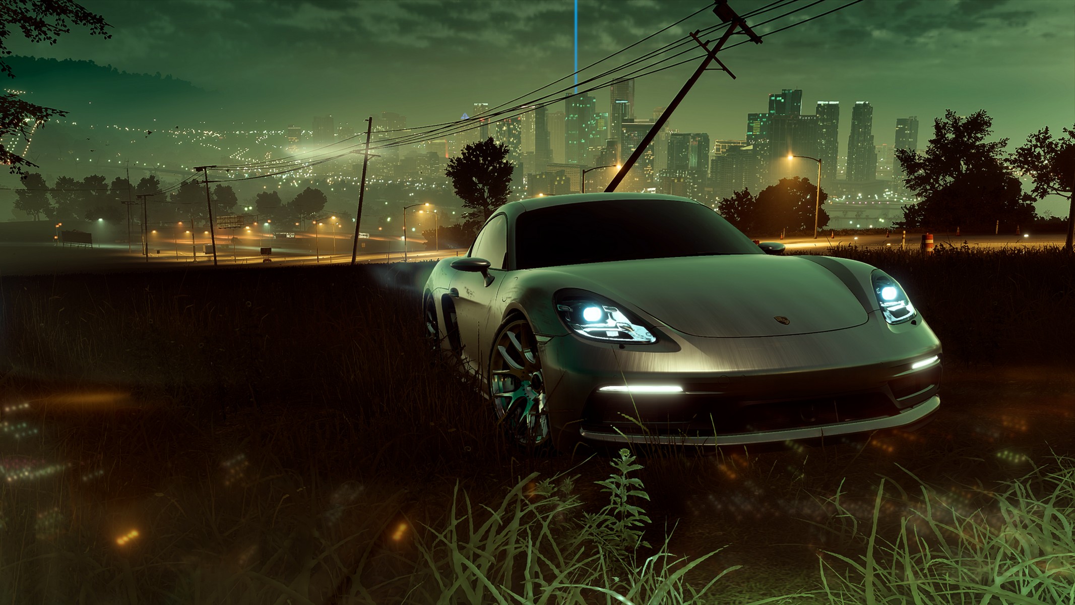 General 2133x1200 Need for Speed: Heat night city Porsche 718 Porsche Need for Speed Porsche Cayman video games German cars Volkswagen Group Electronic Arts