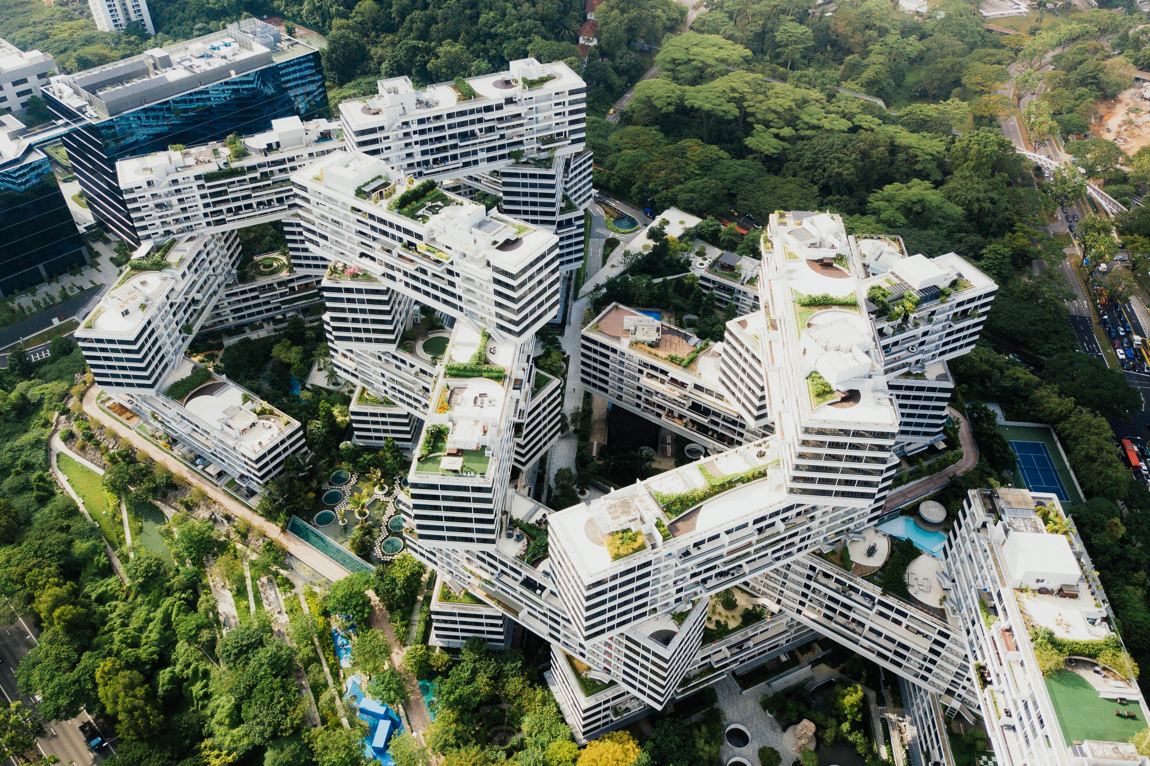 General 3991x2661 landscape trees city building architecture modern The Interlace Singapore