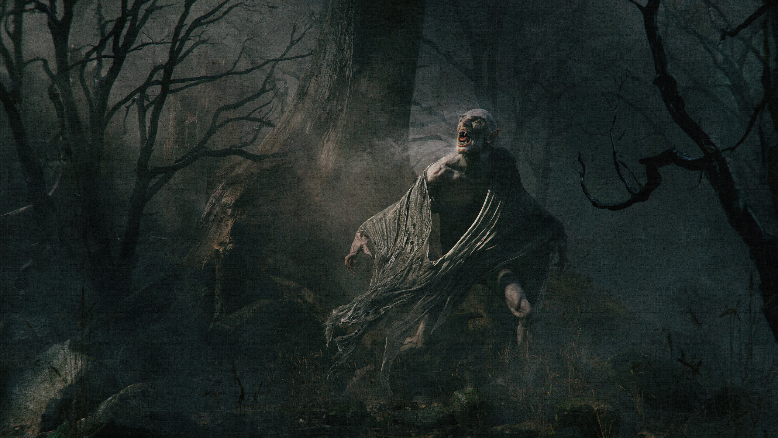General 2560x1440 dark fantasy fantasy art forest creature vampires Nosferatu digital art